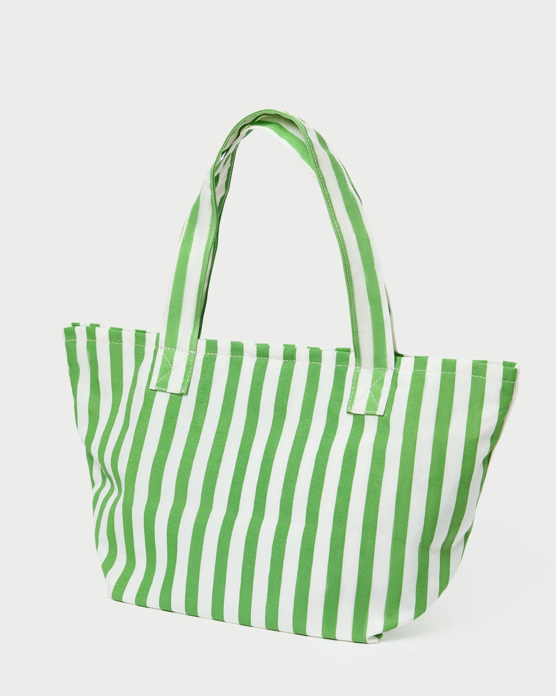 Ellis Green Stripe Packable Tote