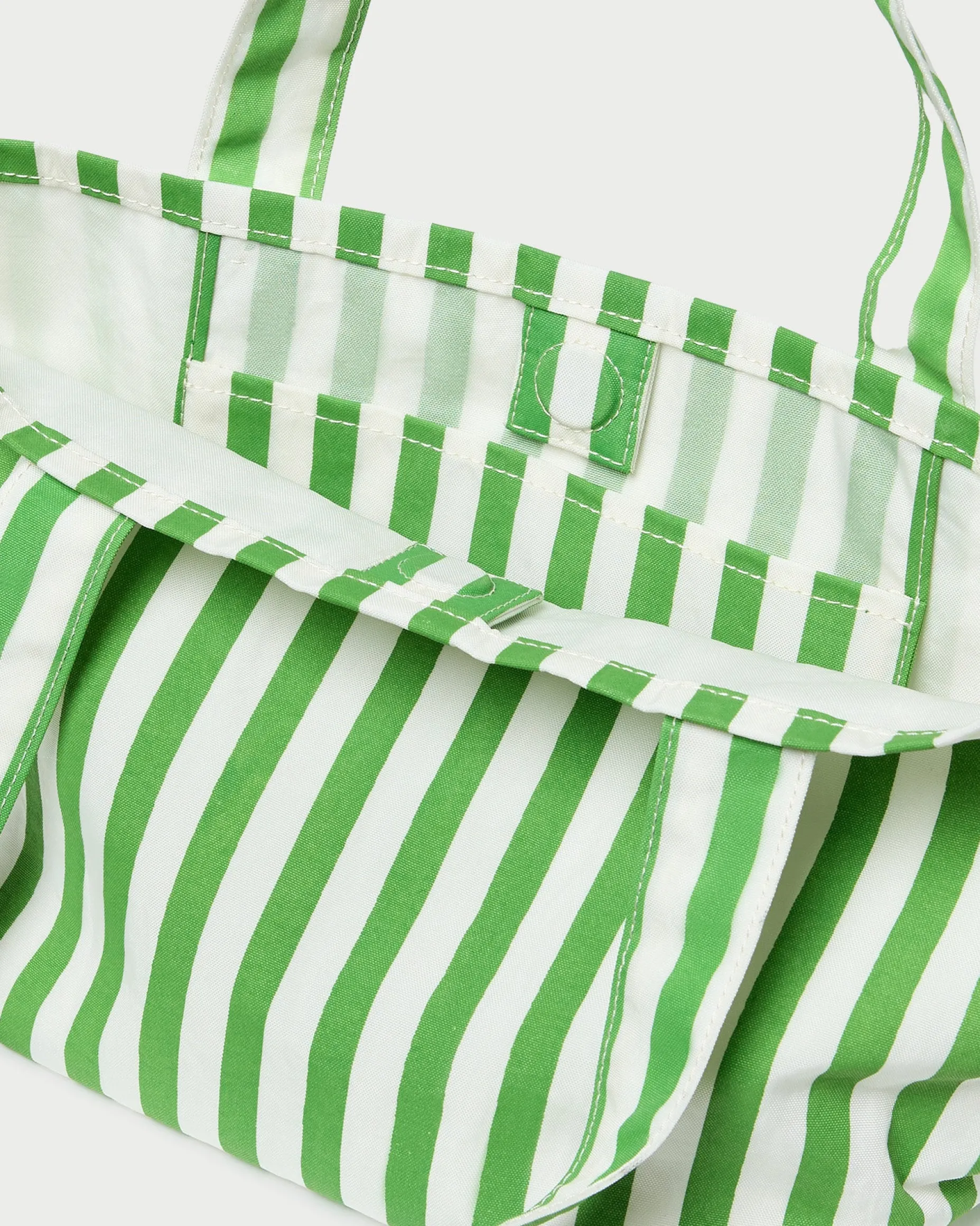 Ellis Green Stripe Packable Tote