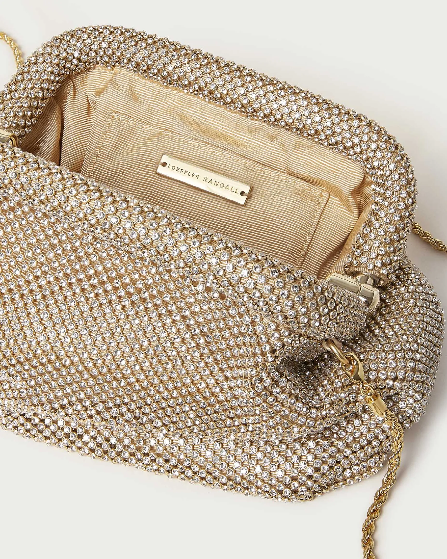 Doreen Gold Diamanté Frame Pouch