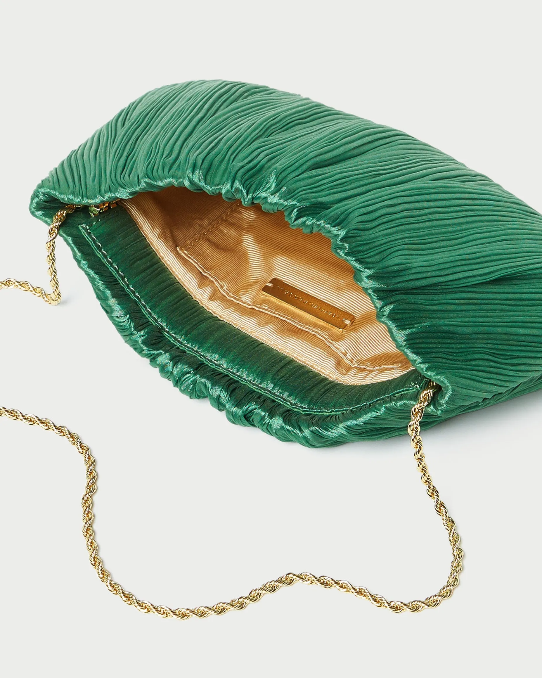 Brit White Flat Pleated Clutch