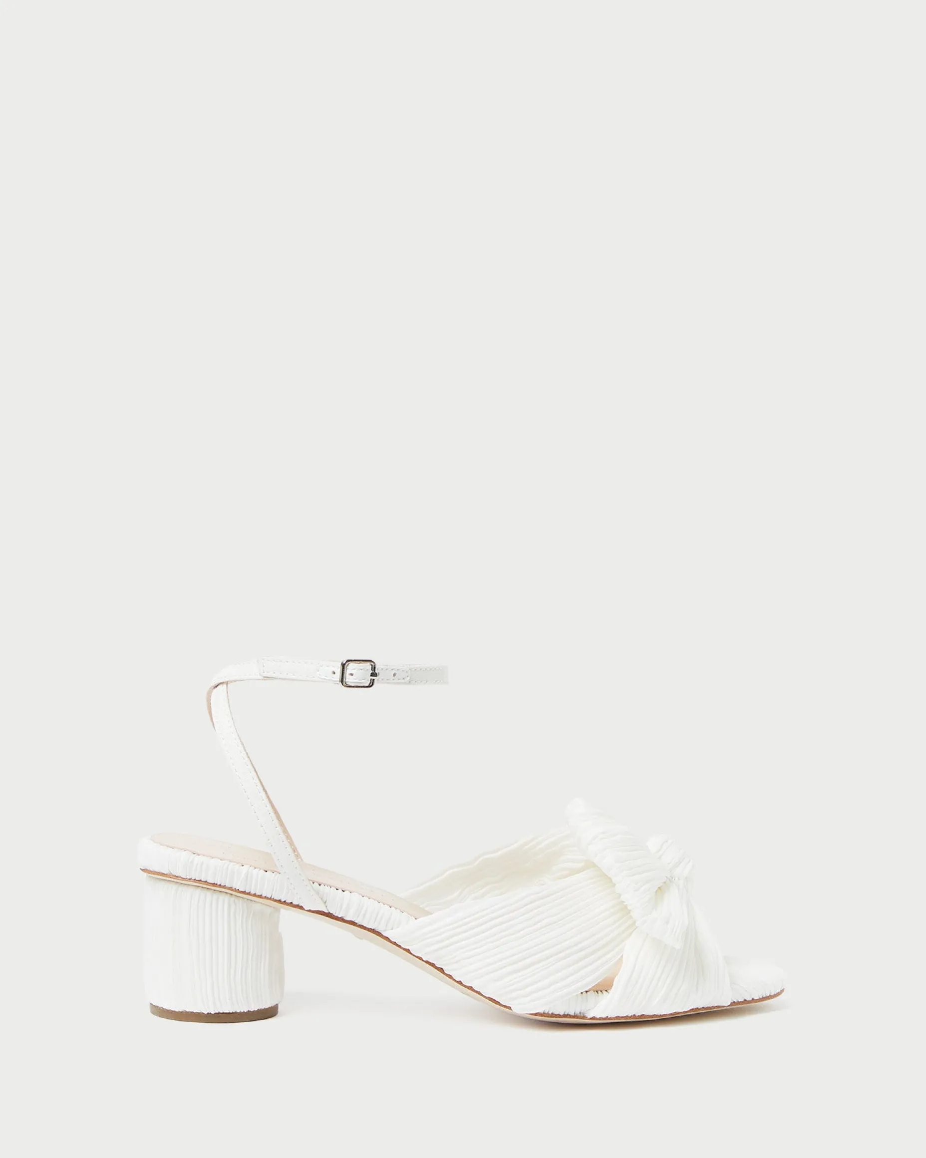 Dahlia White Lace Bow Heel