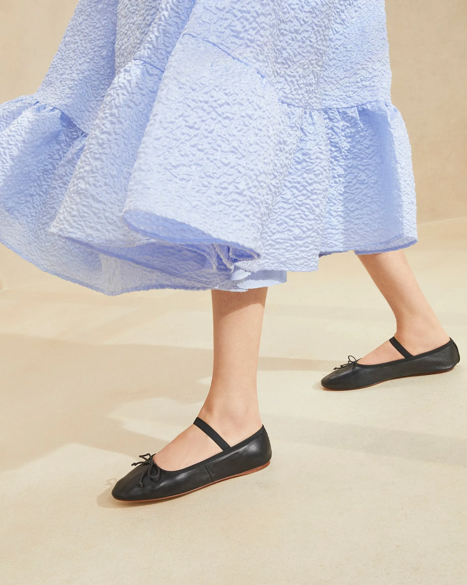 Leonie Black Satin Ballet Flat