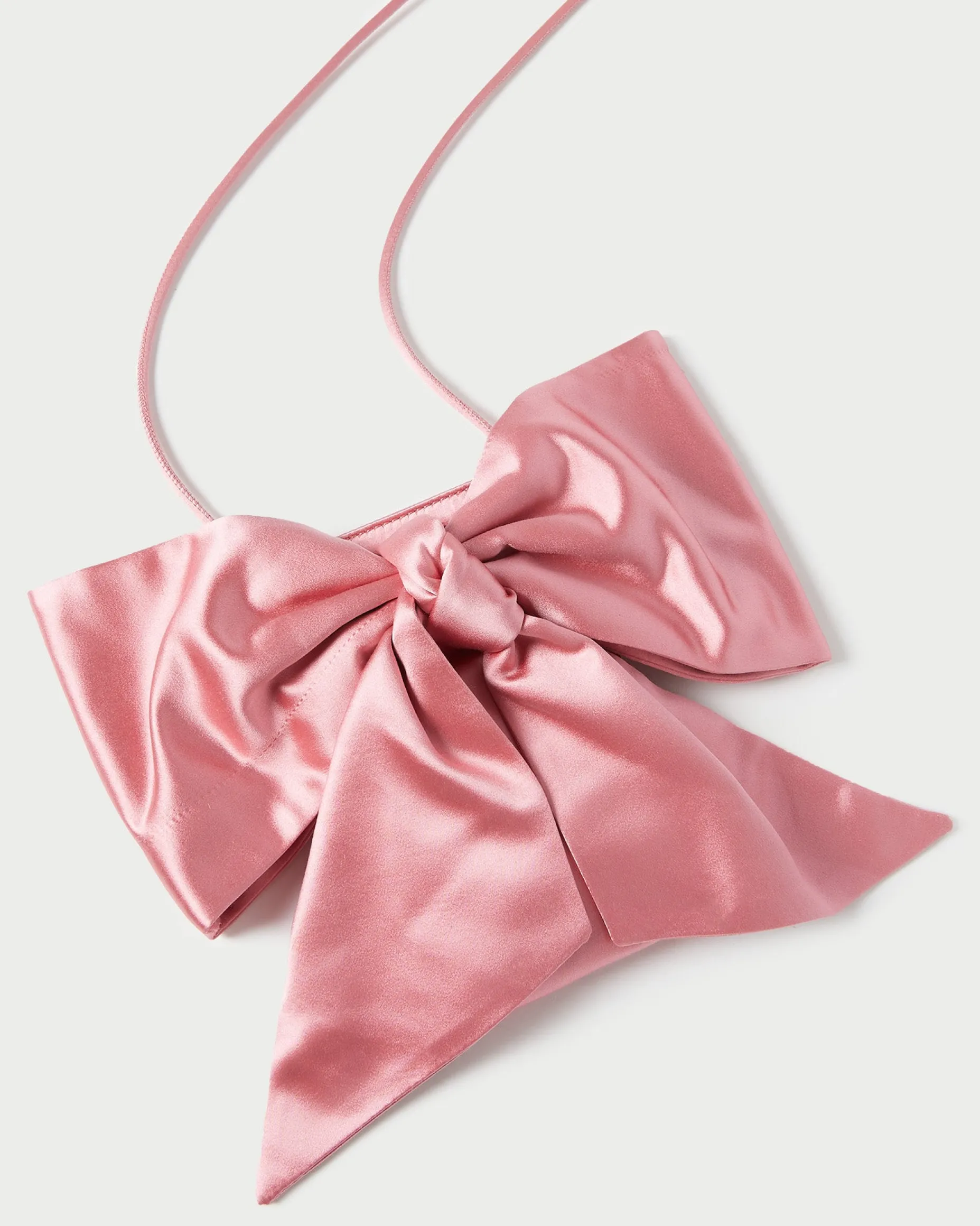 Violet Cream Satin Bow Crossbody