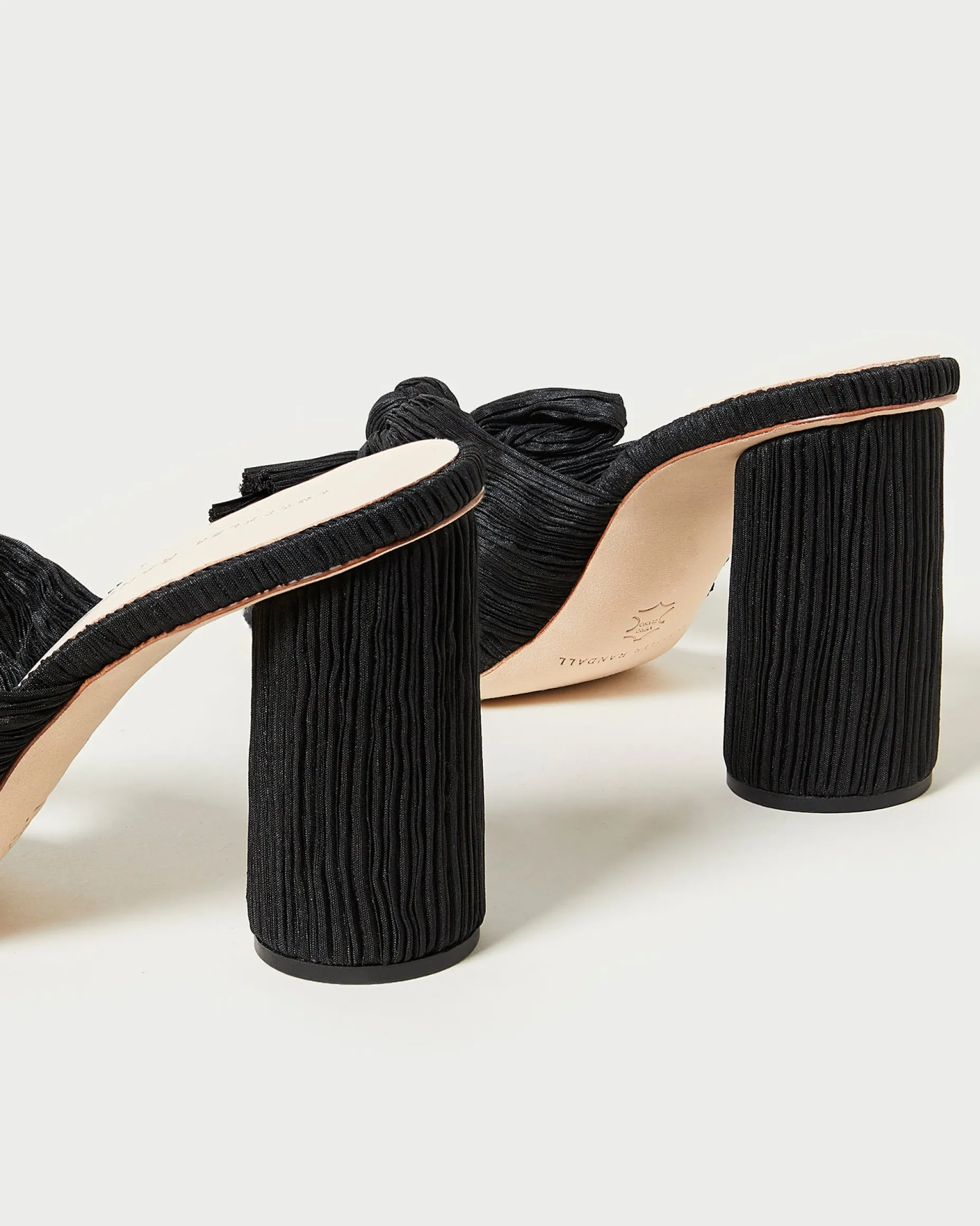 Penny Gold Pleated Bow Heel