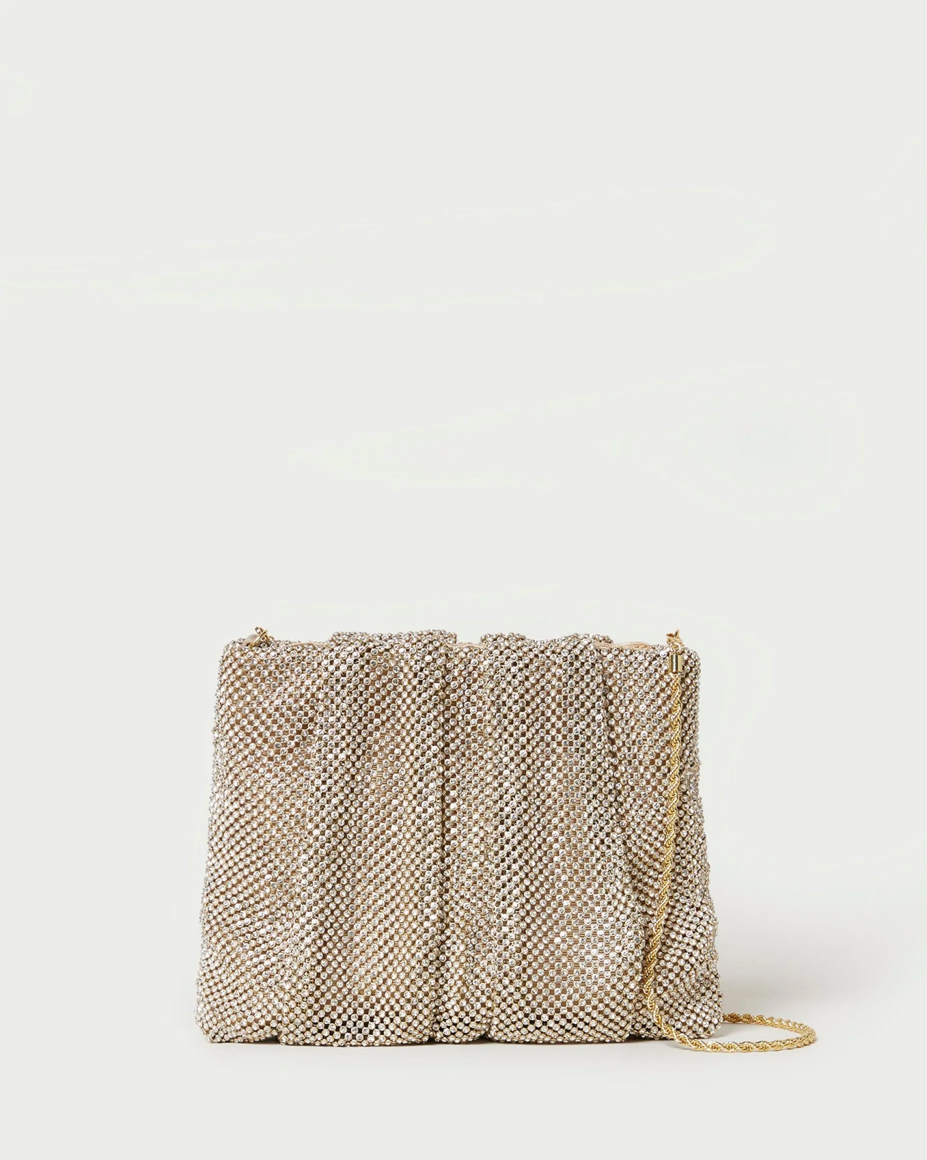 Ember Gold Diamanté Gathered Clutch