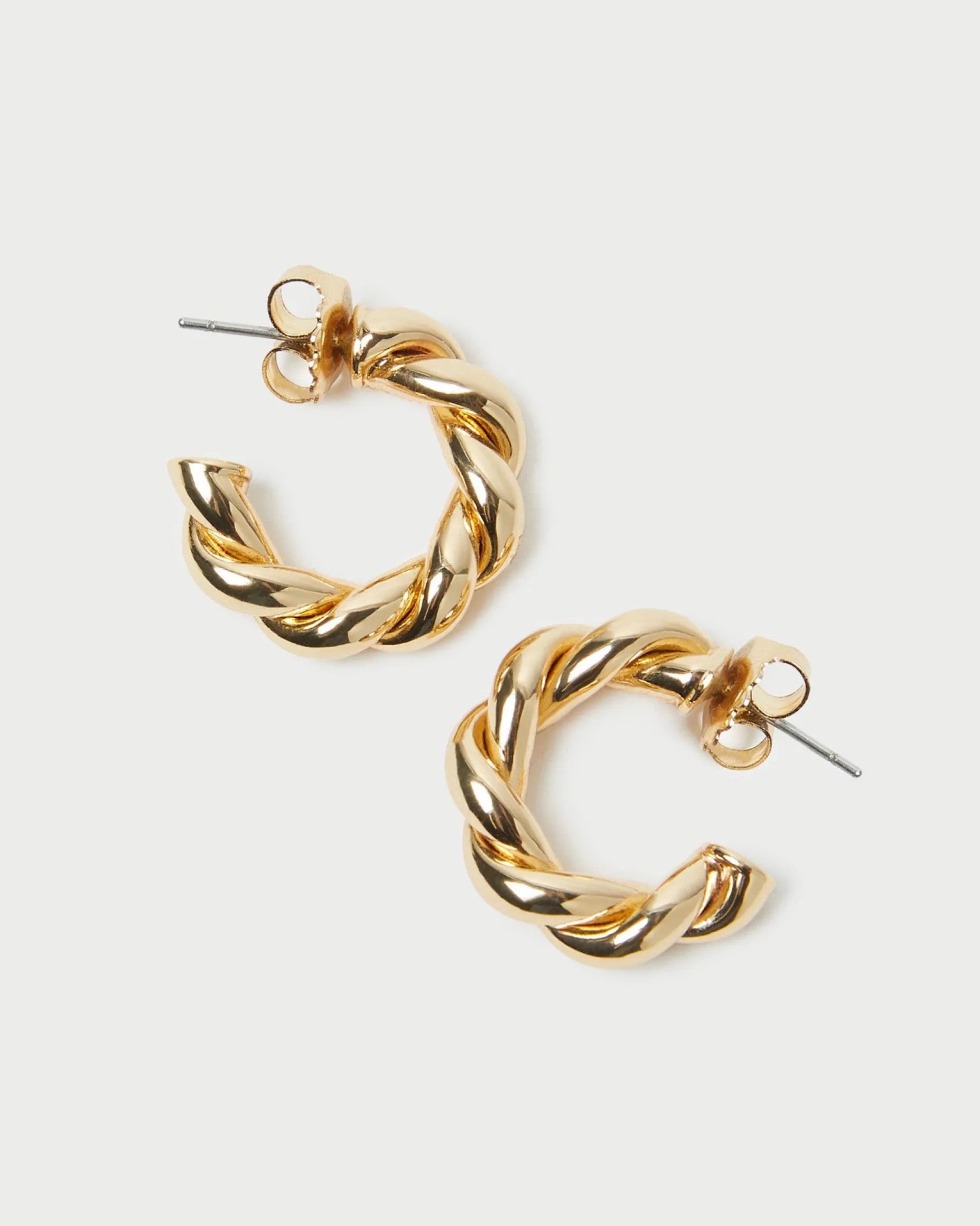 Atlas Gold Twisted Hoop Earrings