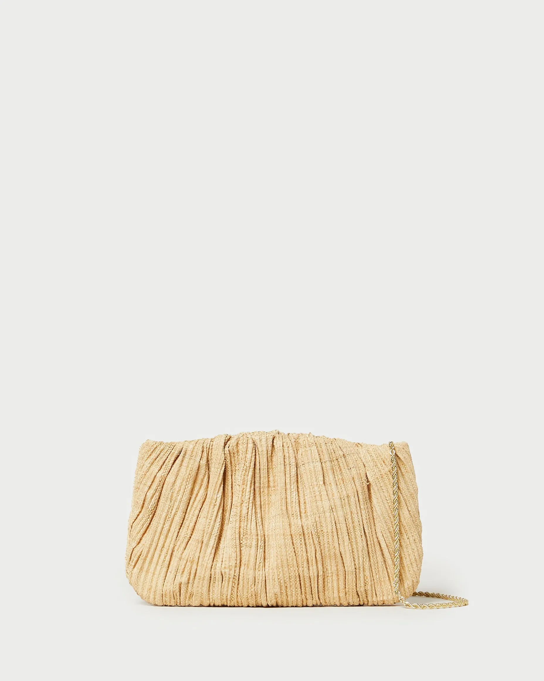 Brit Natural Flat Pleated Clutch