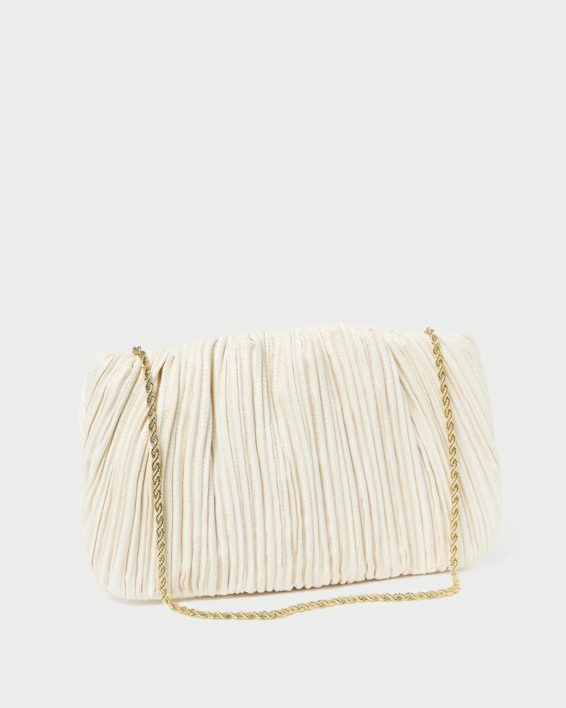Brit Natural Flat Pleated Clutch