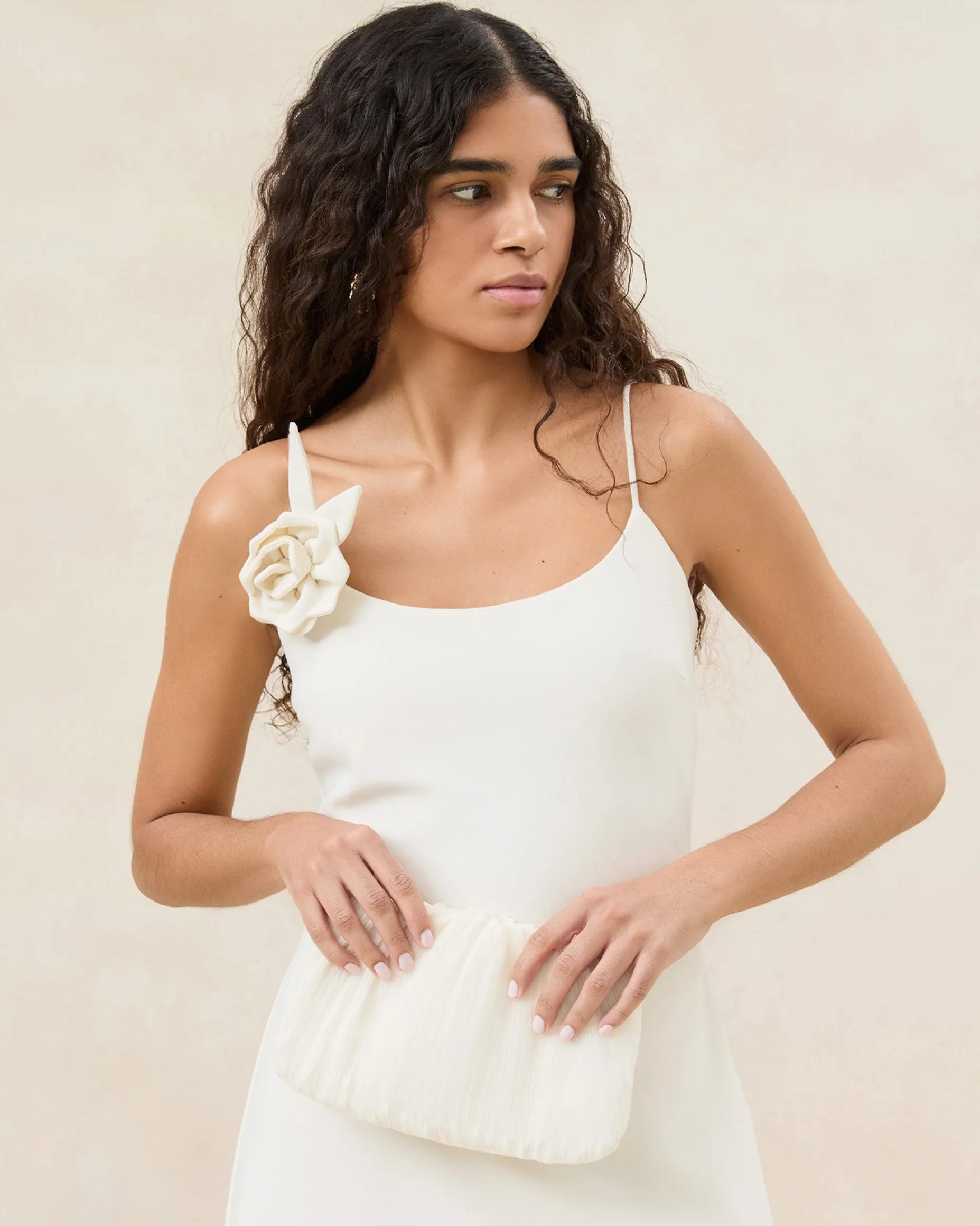 Brit Natural Flat Pleated Clutch