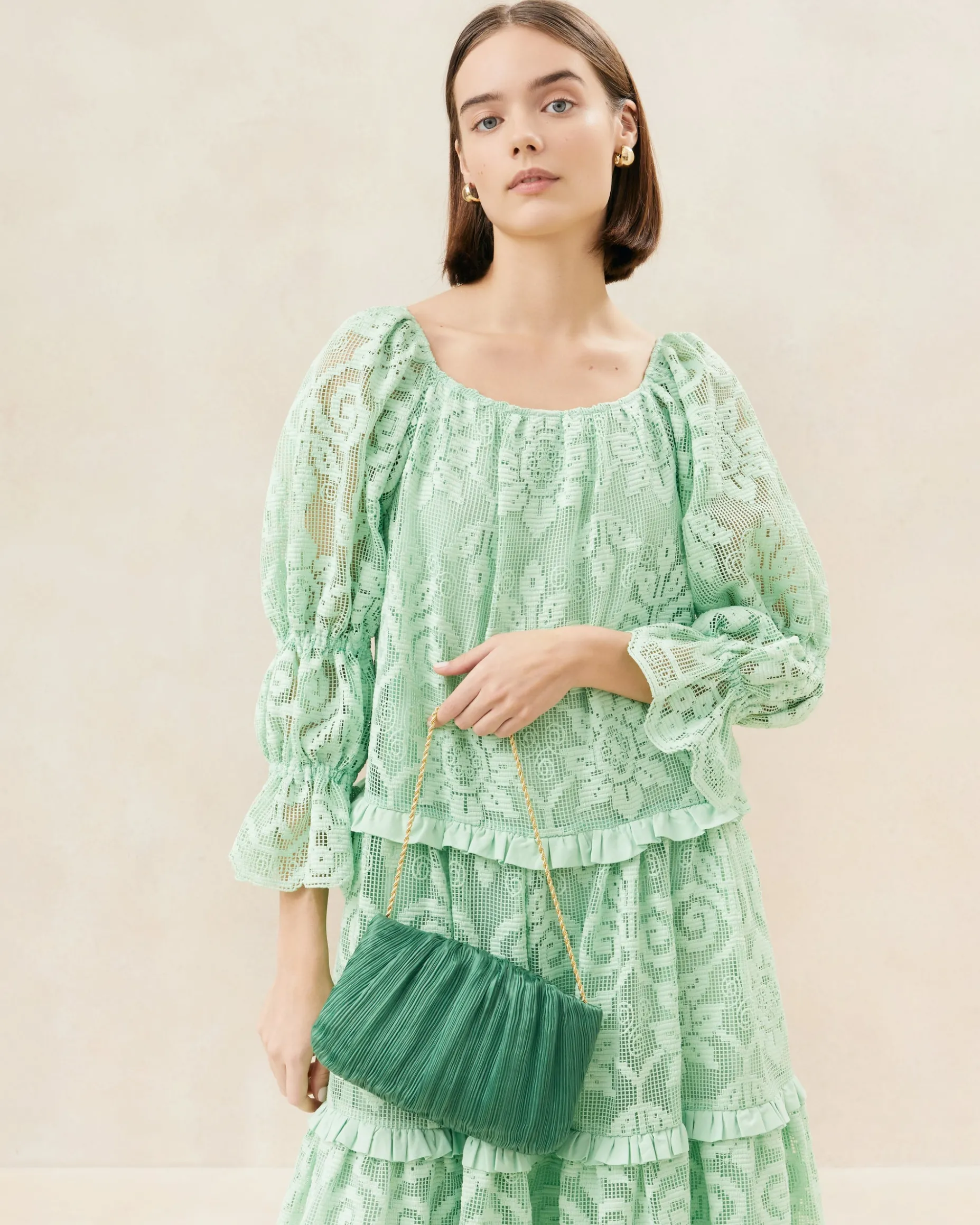 Brit Natural Flat Pleated Clutch