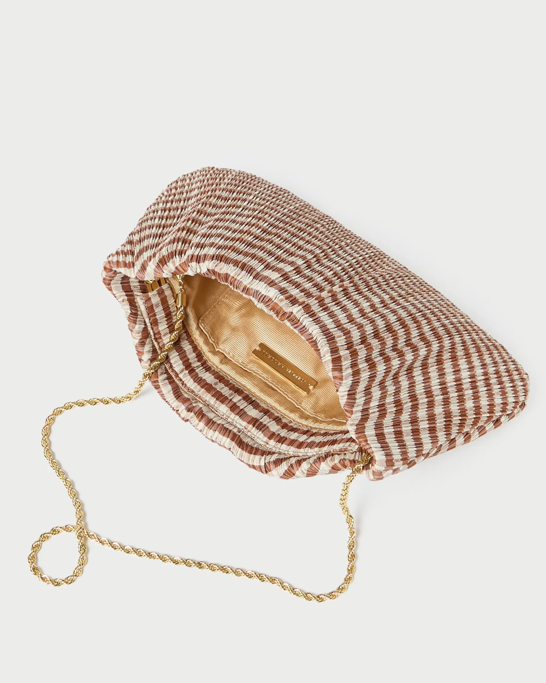 Brit Natural Flat Pleated Clutch