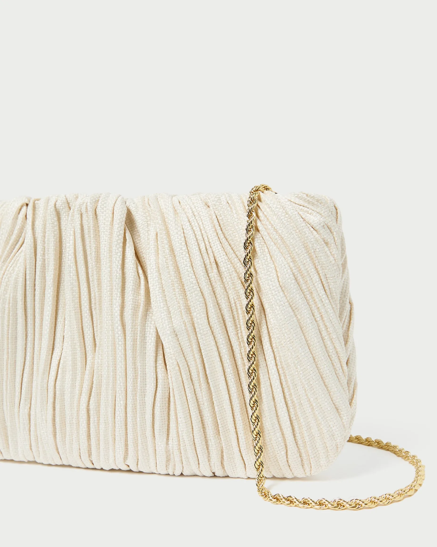 Brit Pearl Flat Pleated Clutch