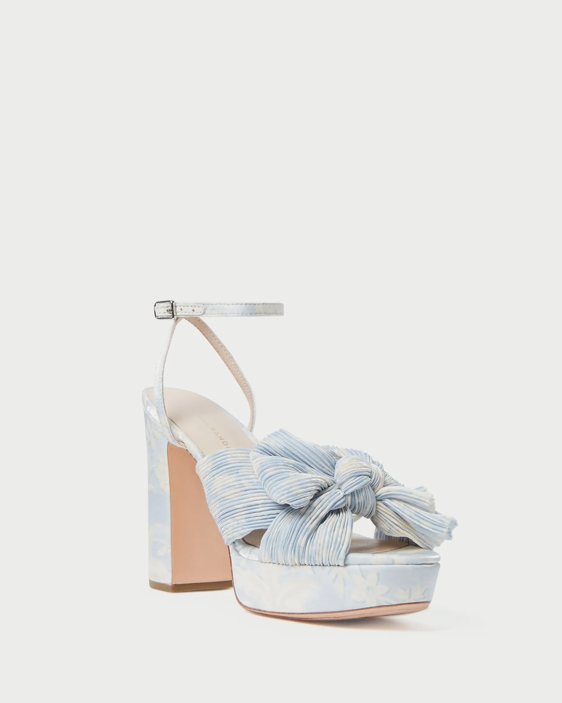 Natalia Blue Floral Bow Heel