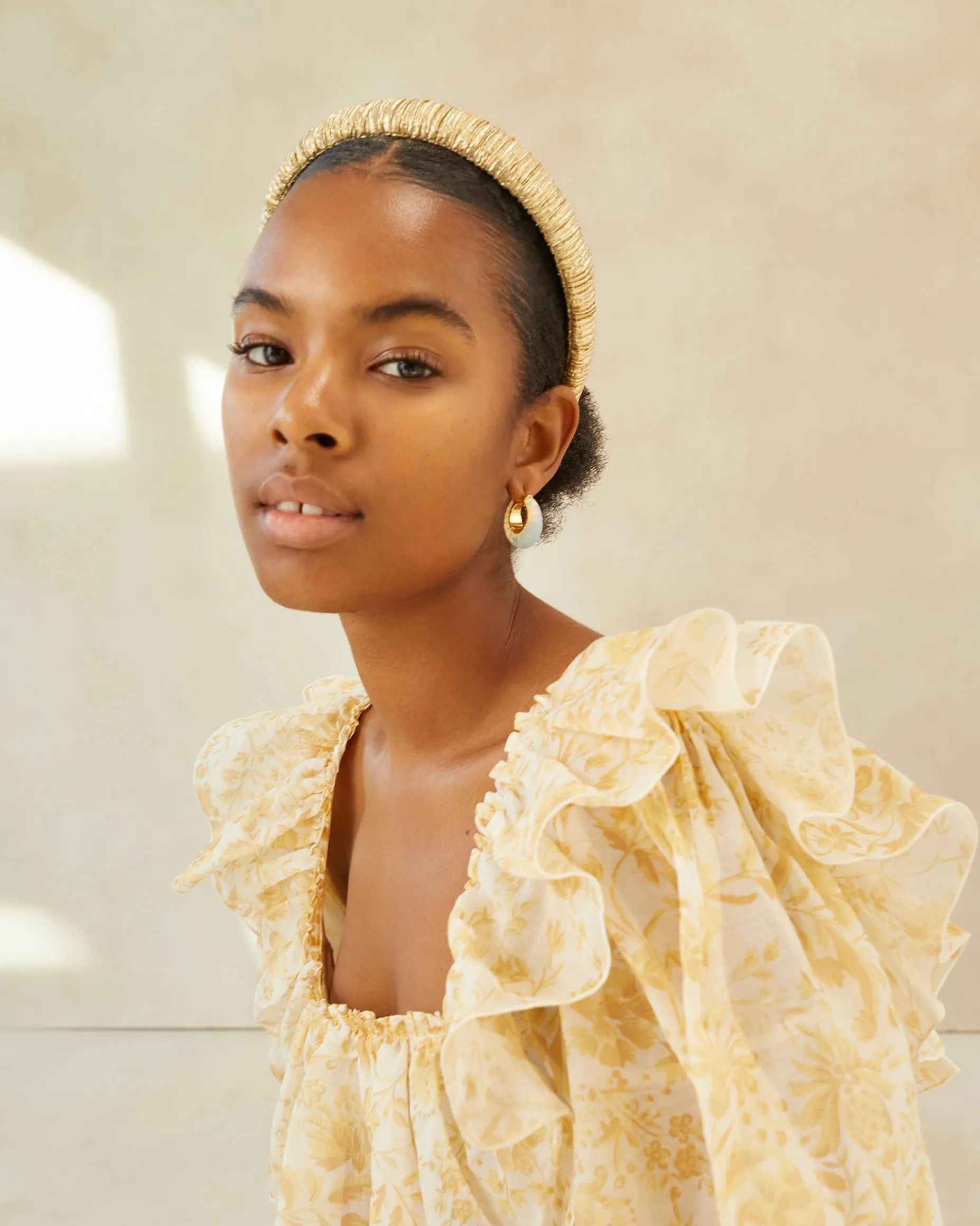 Marina Gold Puffy Headband