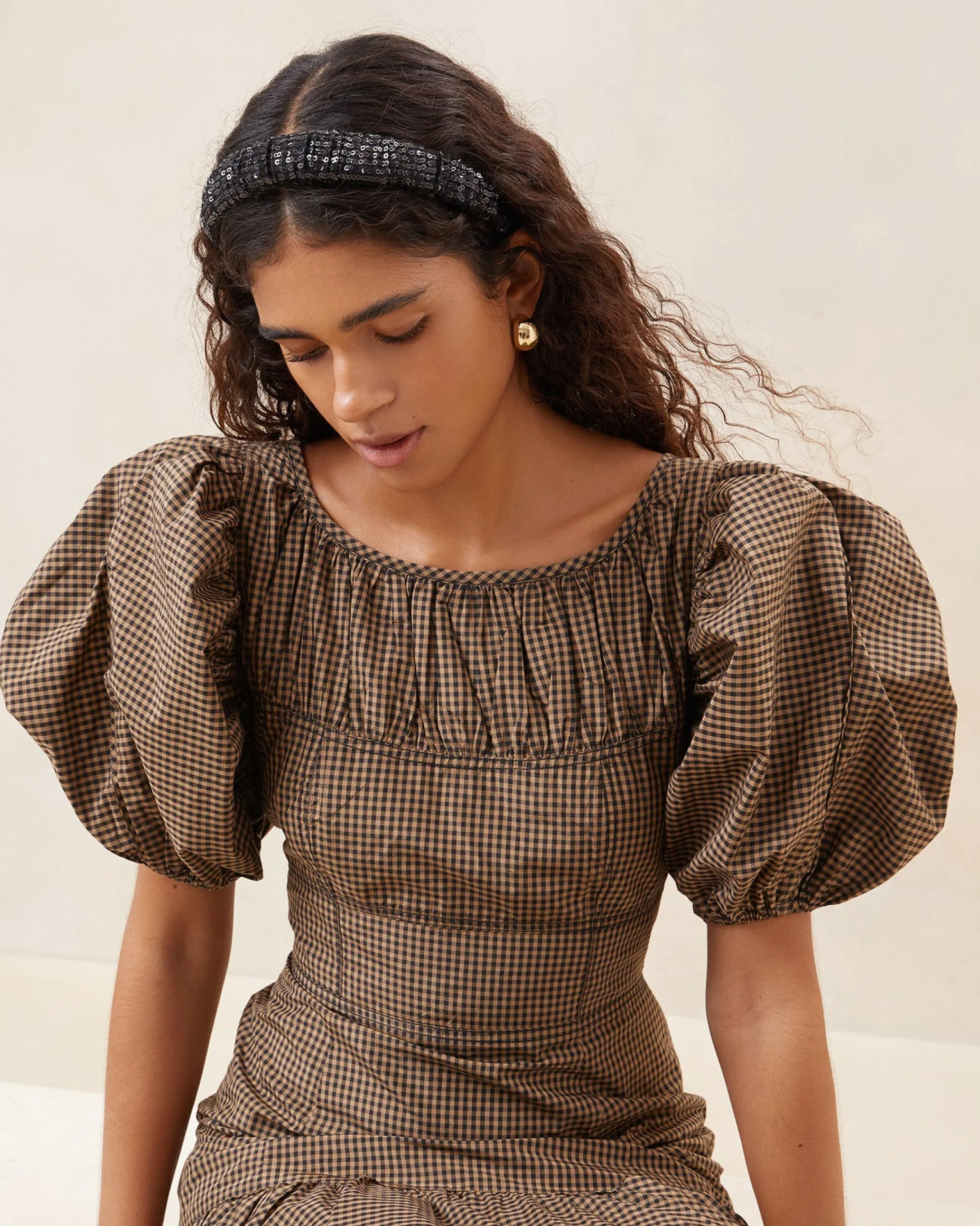 Marina Gold Puffy Headband