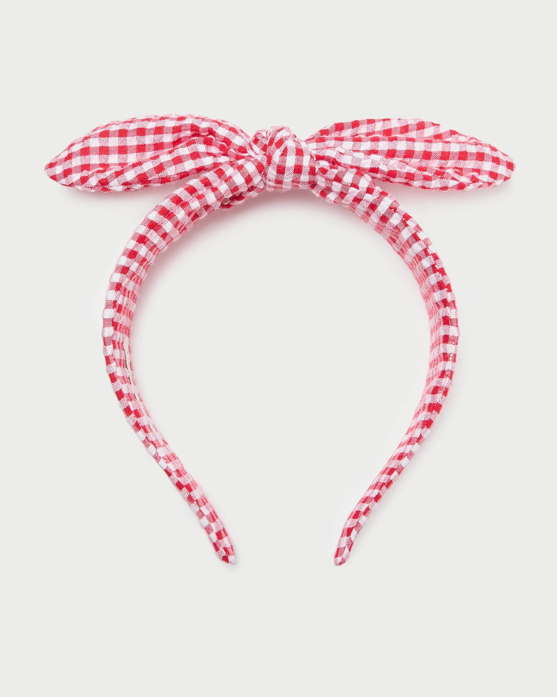 Meadow Red Gingham Knot Headband