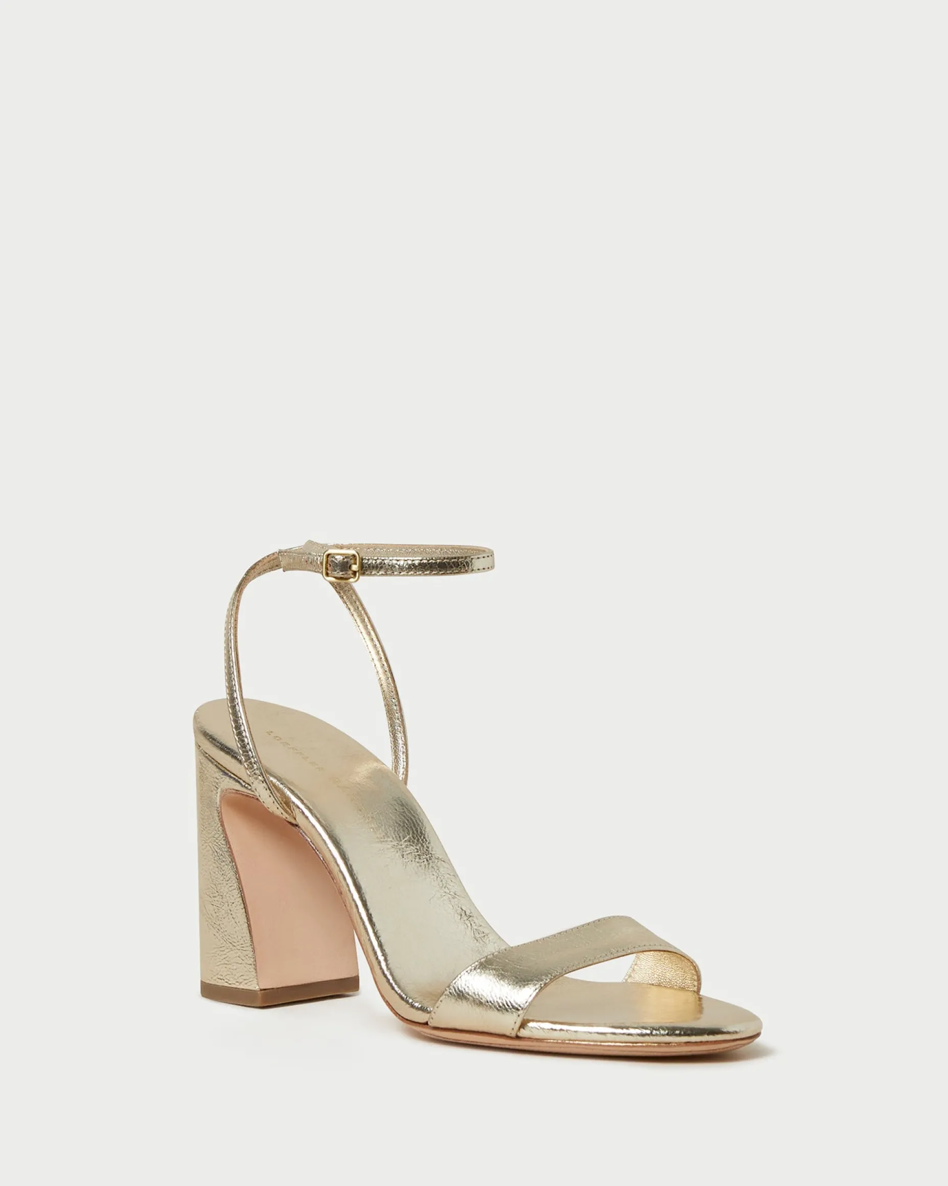 Malia Champagne Curved-Heel Sandal
