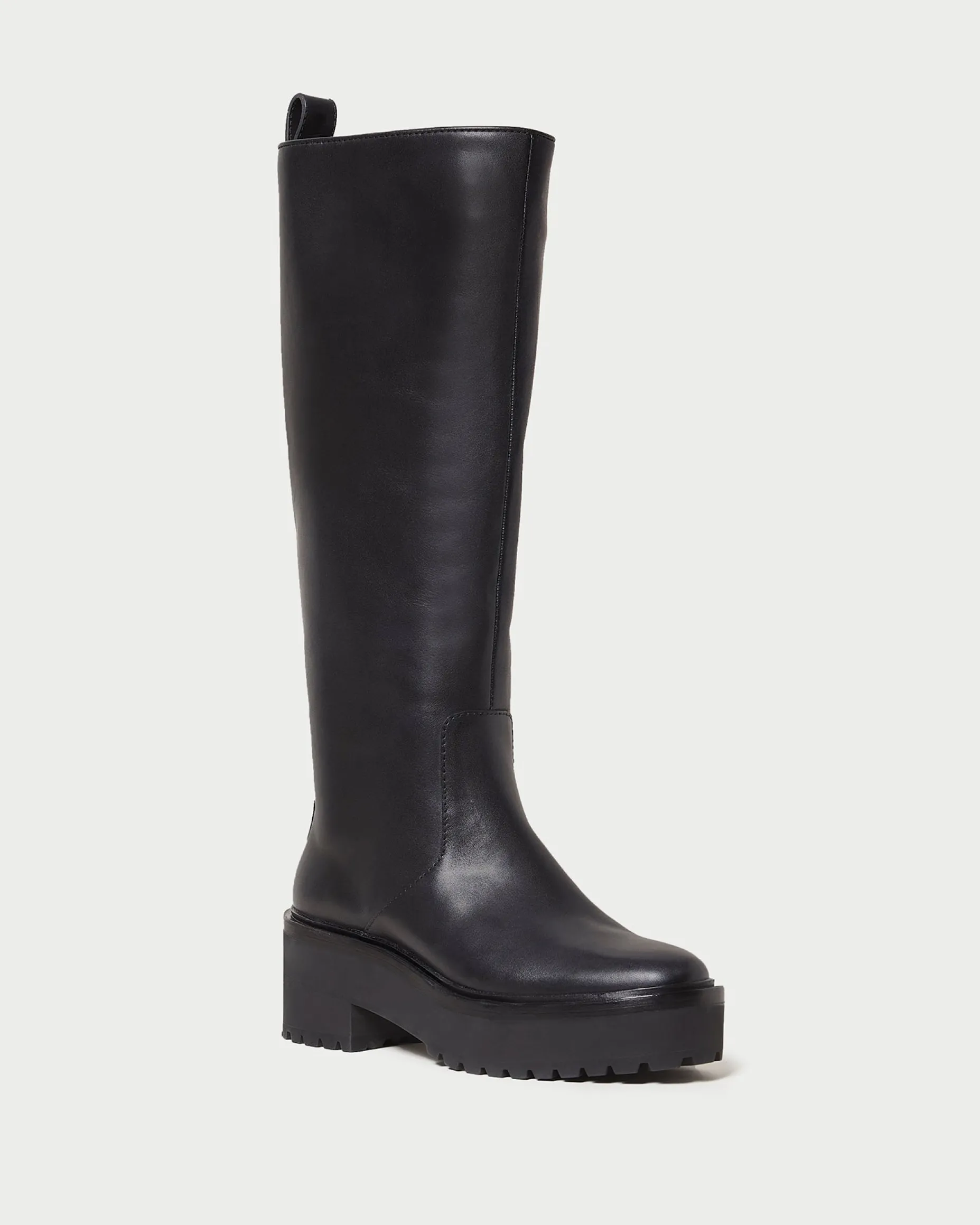 Carlee Black Tall Lug Boot
