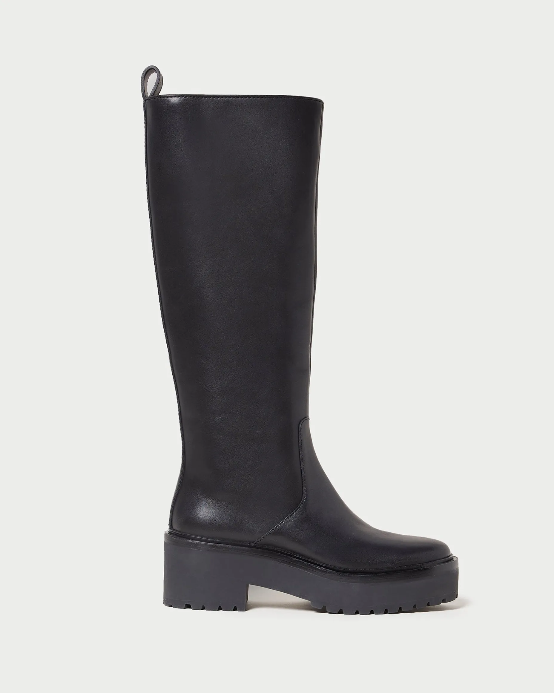 Carlee Black Tall Lug Boot