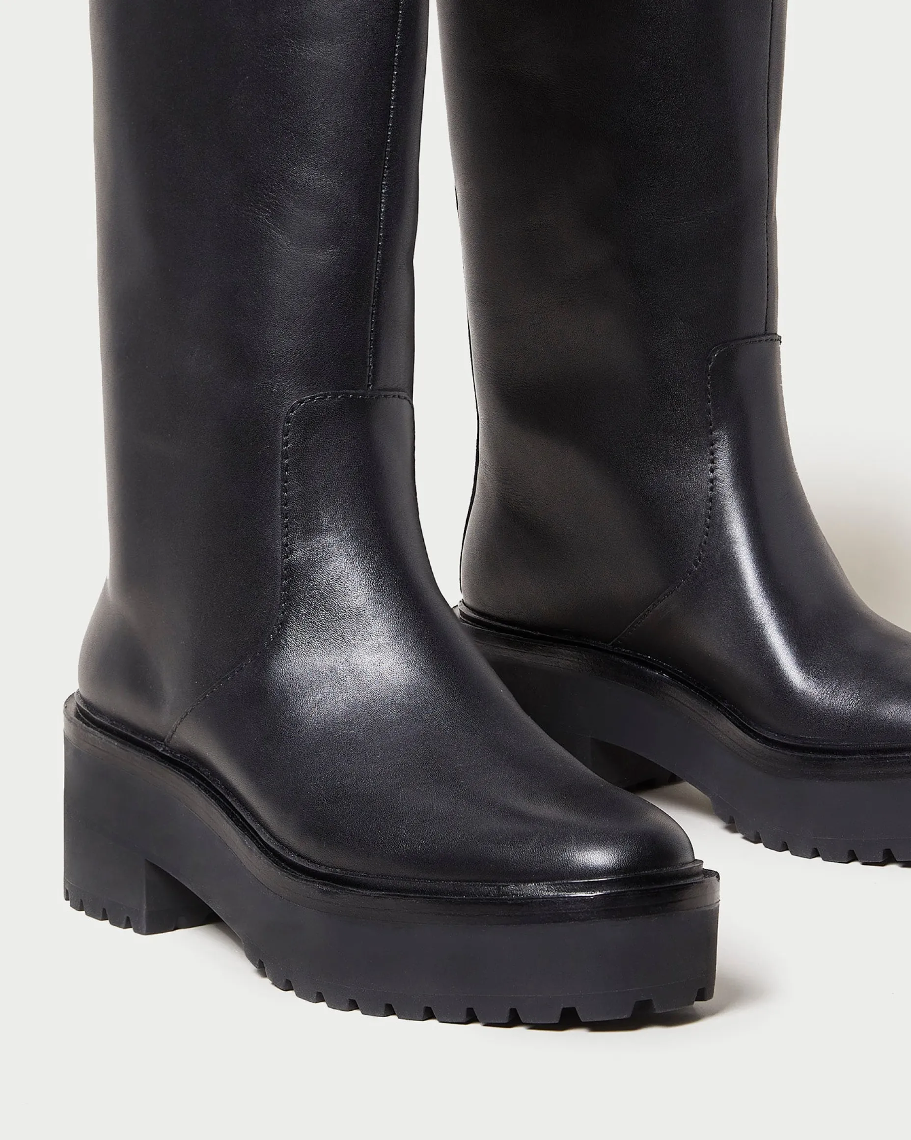 Carlee Black Tall Lug Boot