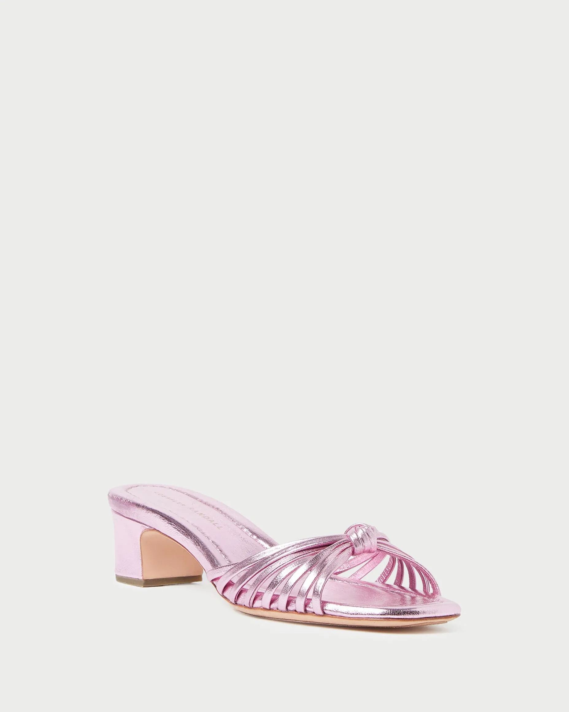Hazel Pink Leather Knot Mule