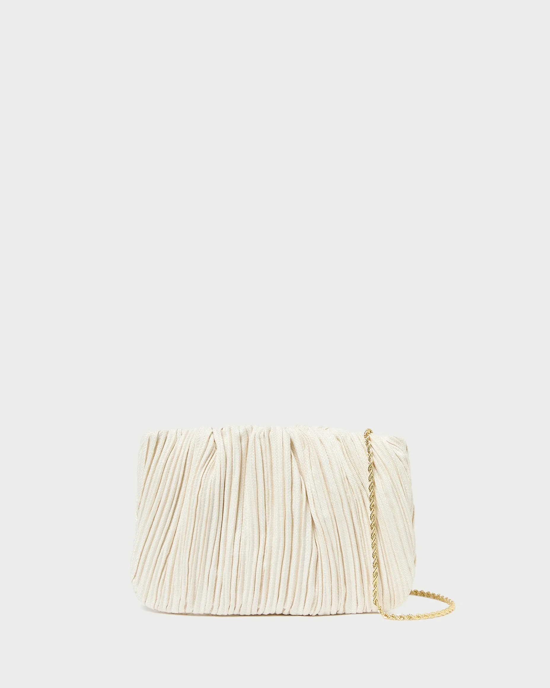 Brit Gold Lamé Pleated Clutch