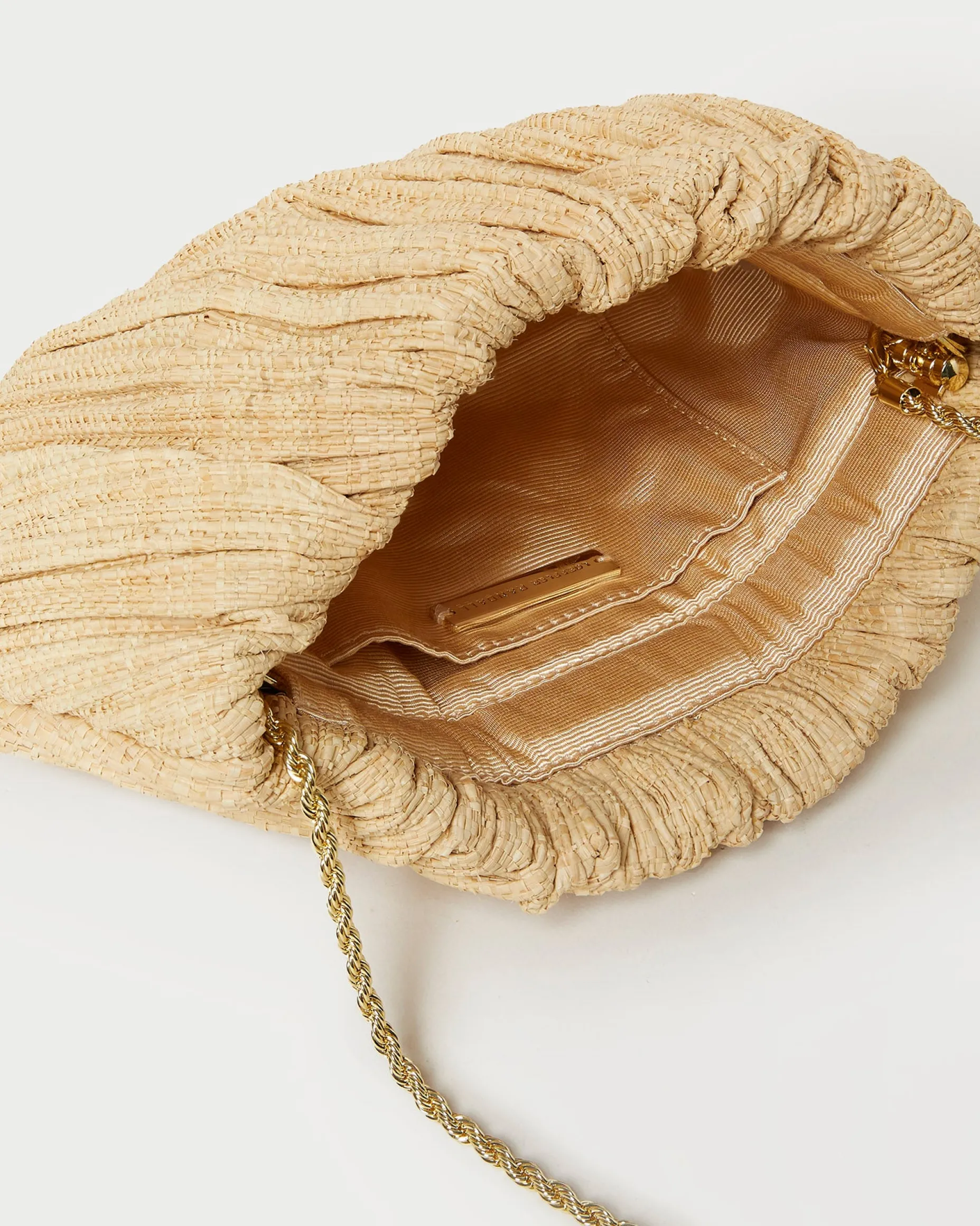 Brit Gold Lamé Pleated Clutch