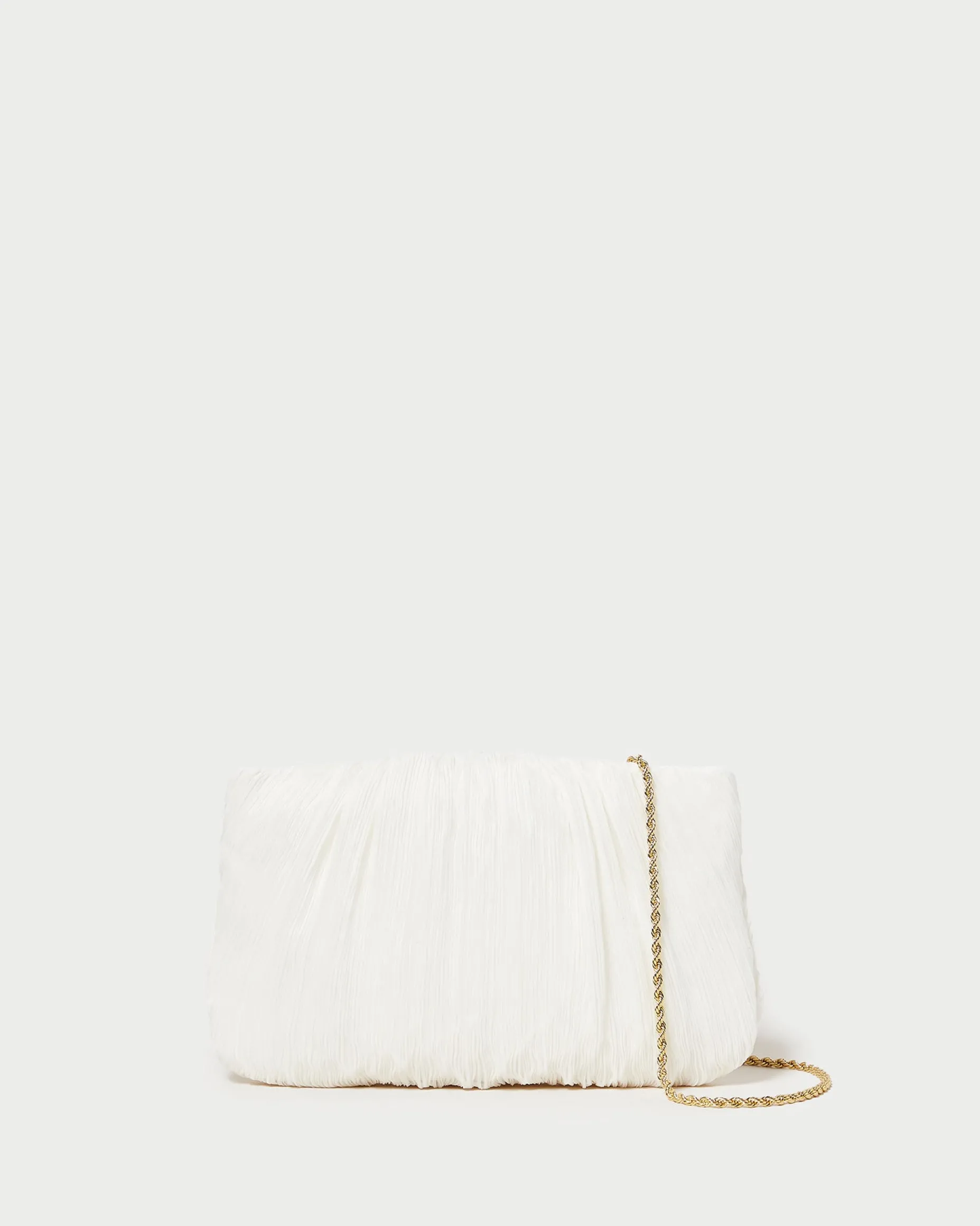 Brit Gold Lamé Pleated Clutch