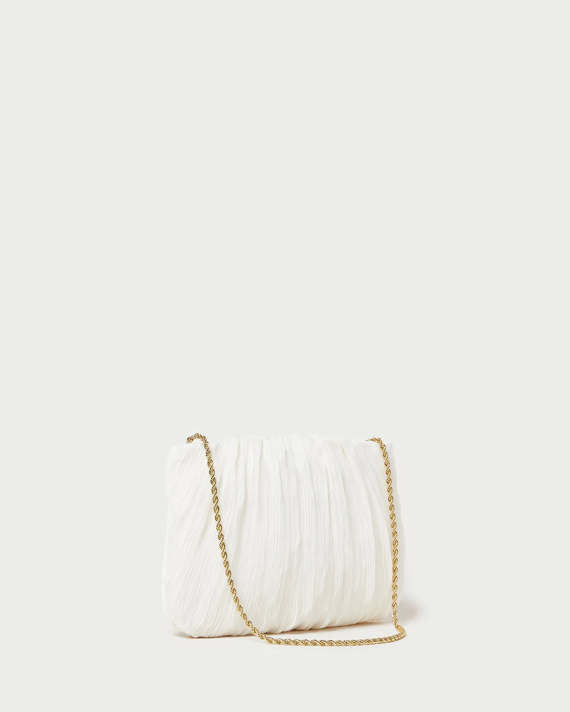 Brit Gold Lamé Pleated Clutch