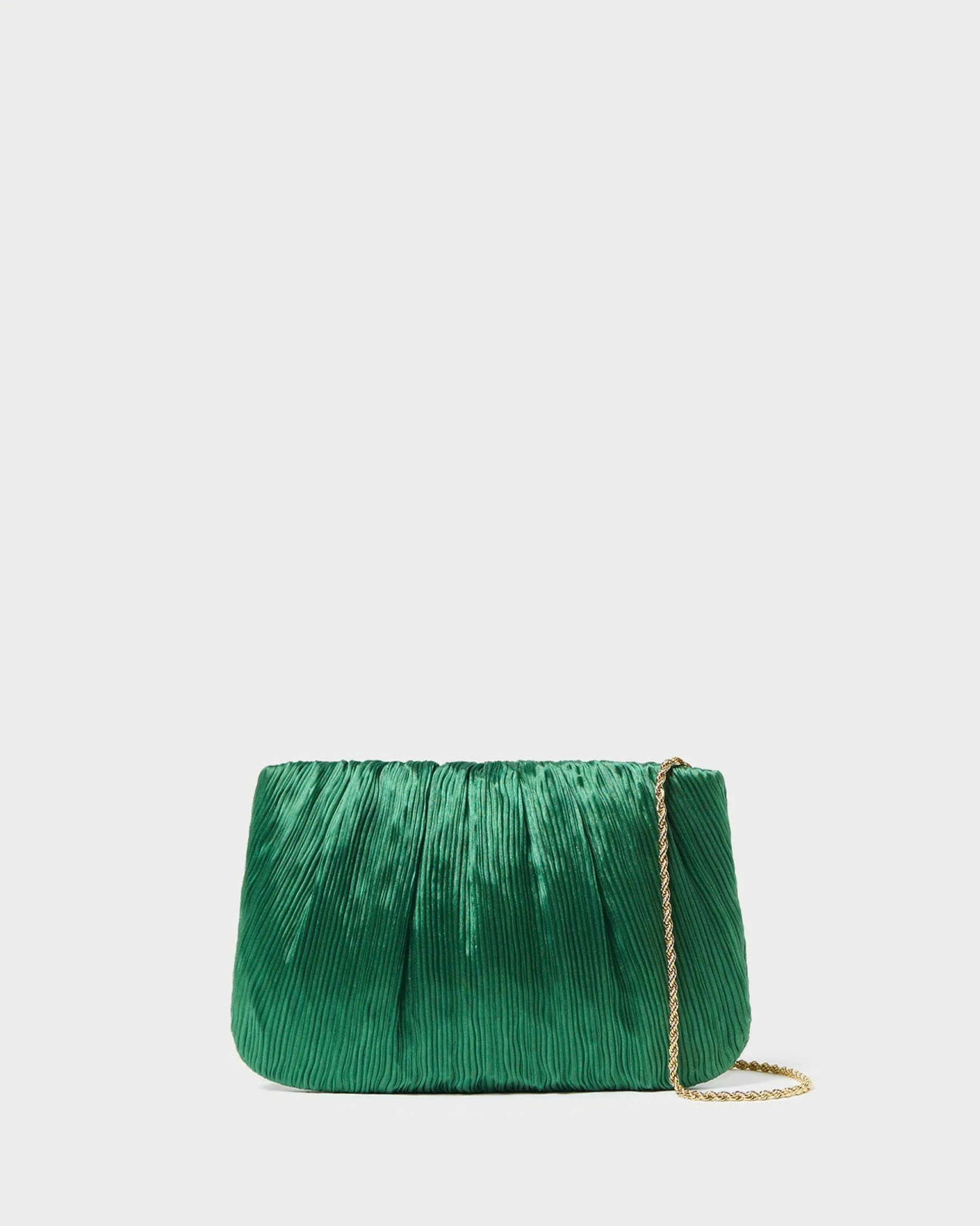 Brit Gold Lamé Pleated Clutch