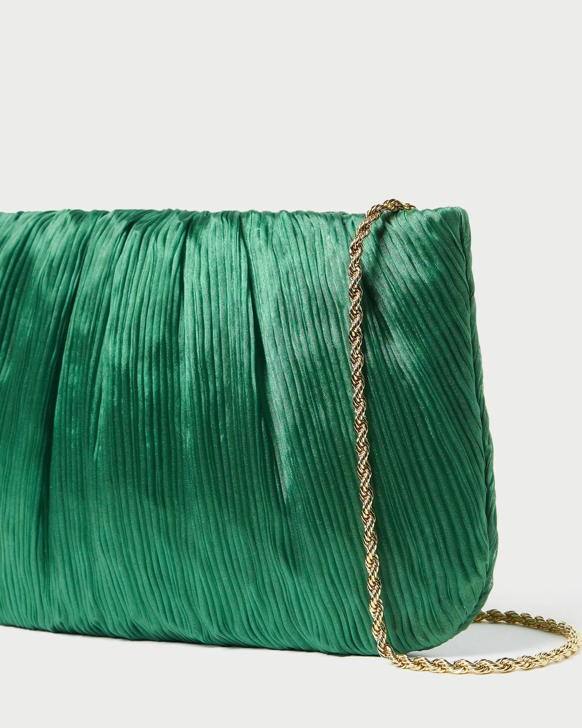 Brit Gold Lamé Pleated Clutch