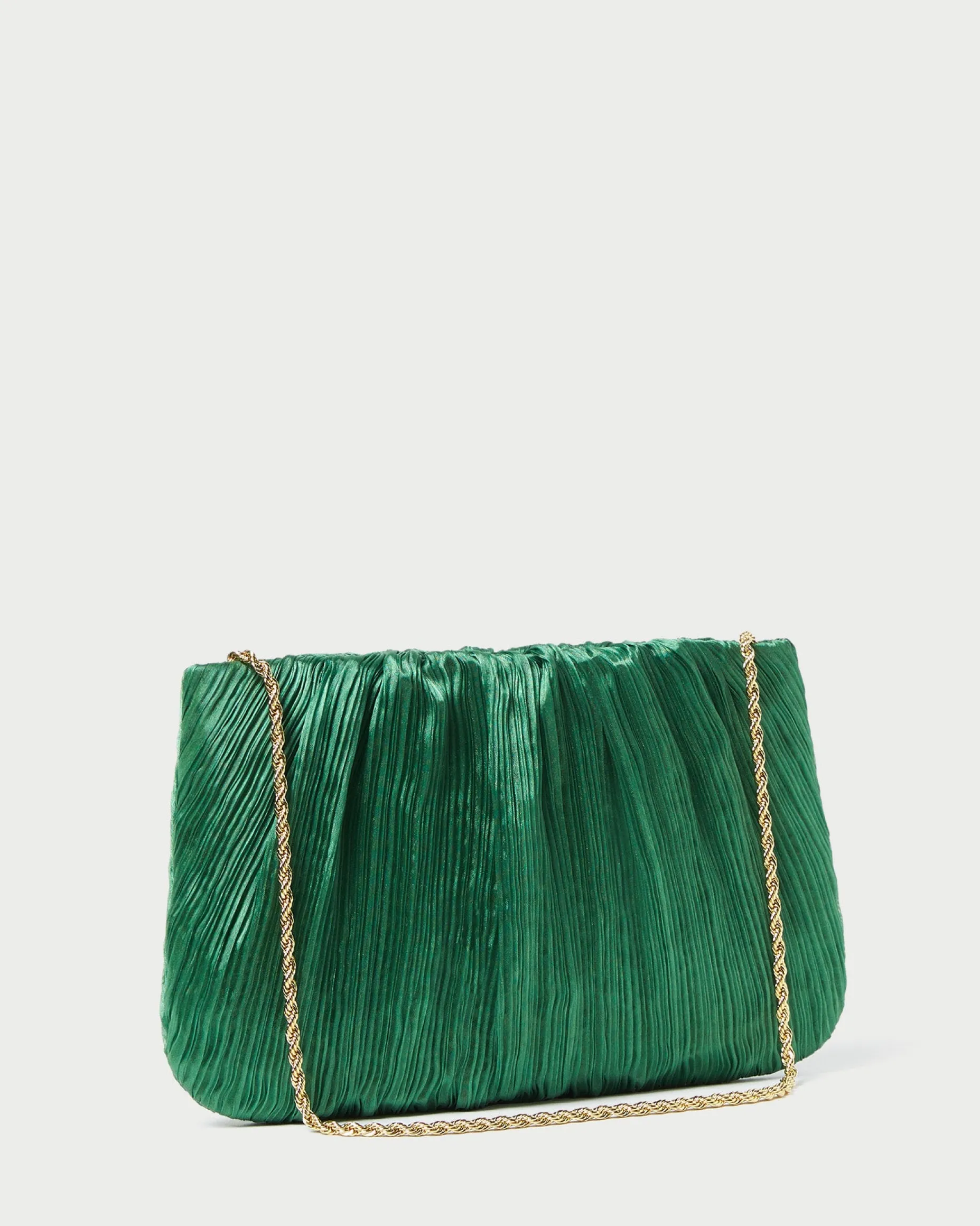 Brit Gold Lamé Pleated Clutch