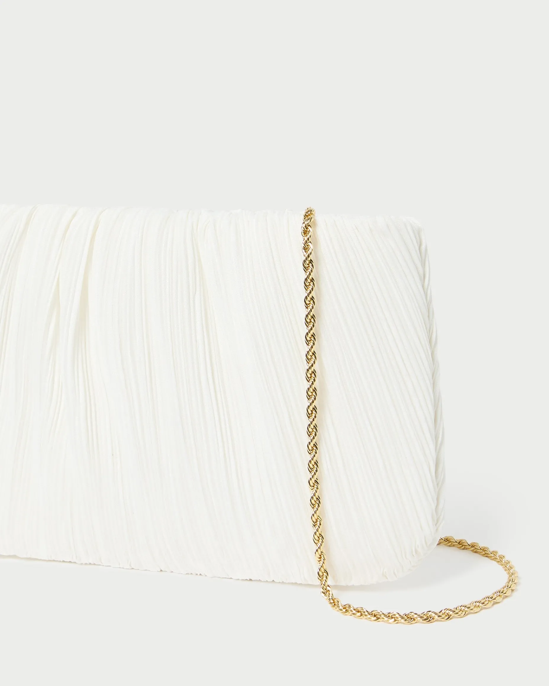 Brit Gold Lamé Pleated Clutch