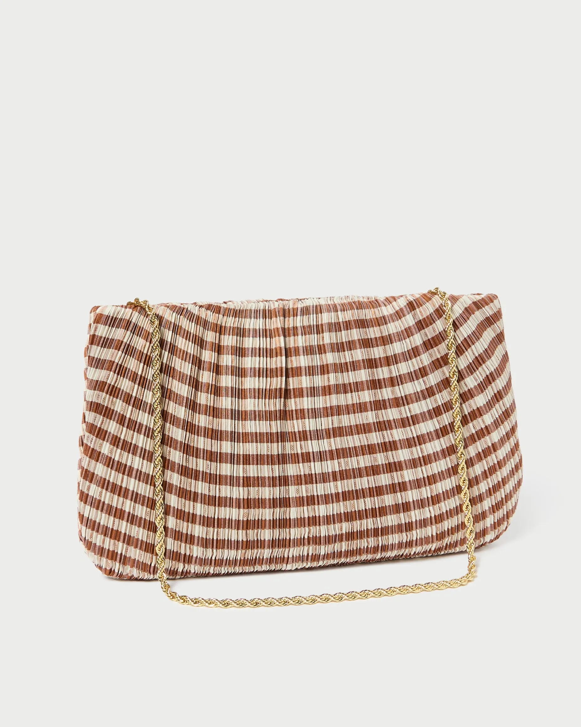 Brit Gold Lamé Pleated Clutch