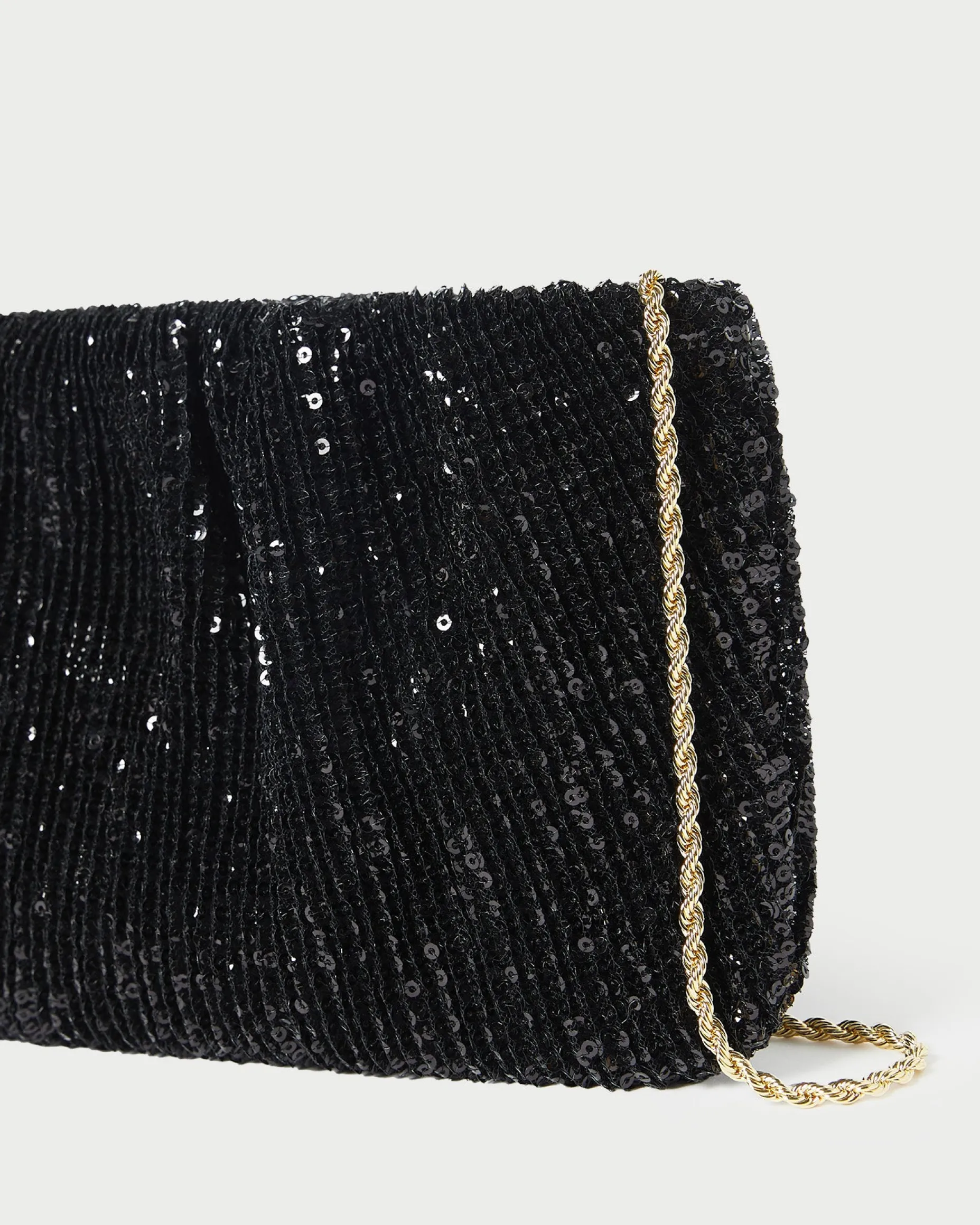 Brit Gold Lamé Pleated Clutch