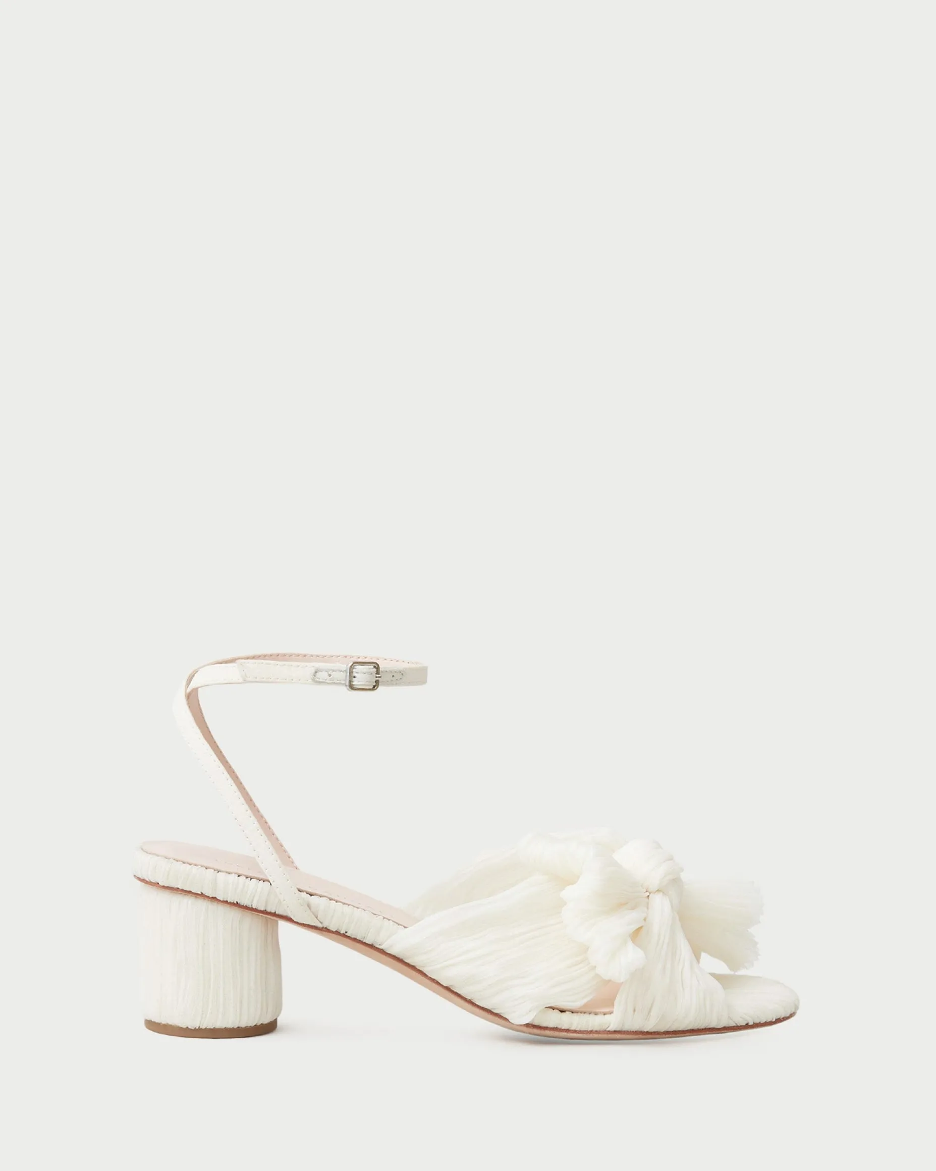 Dahlia Pearl Pleated Bow Heel