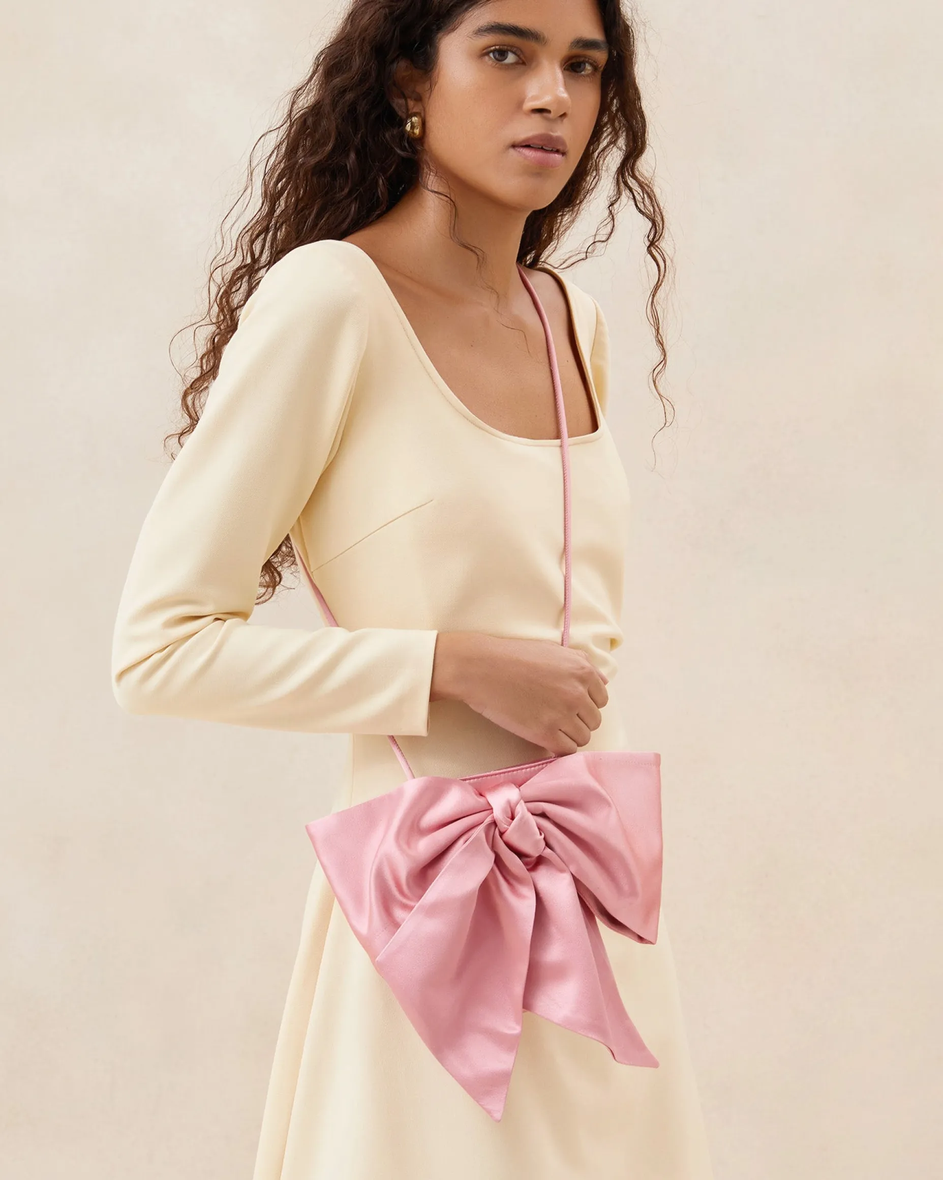 Violet Rose Satin Bow Crossbody