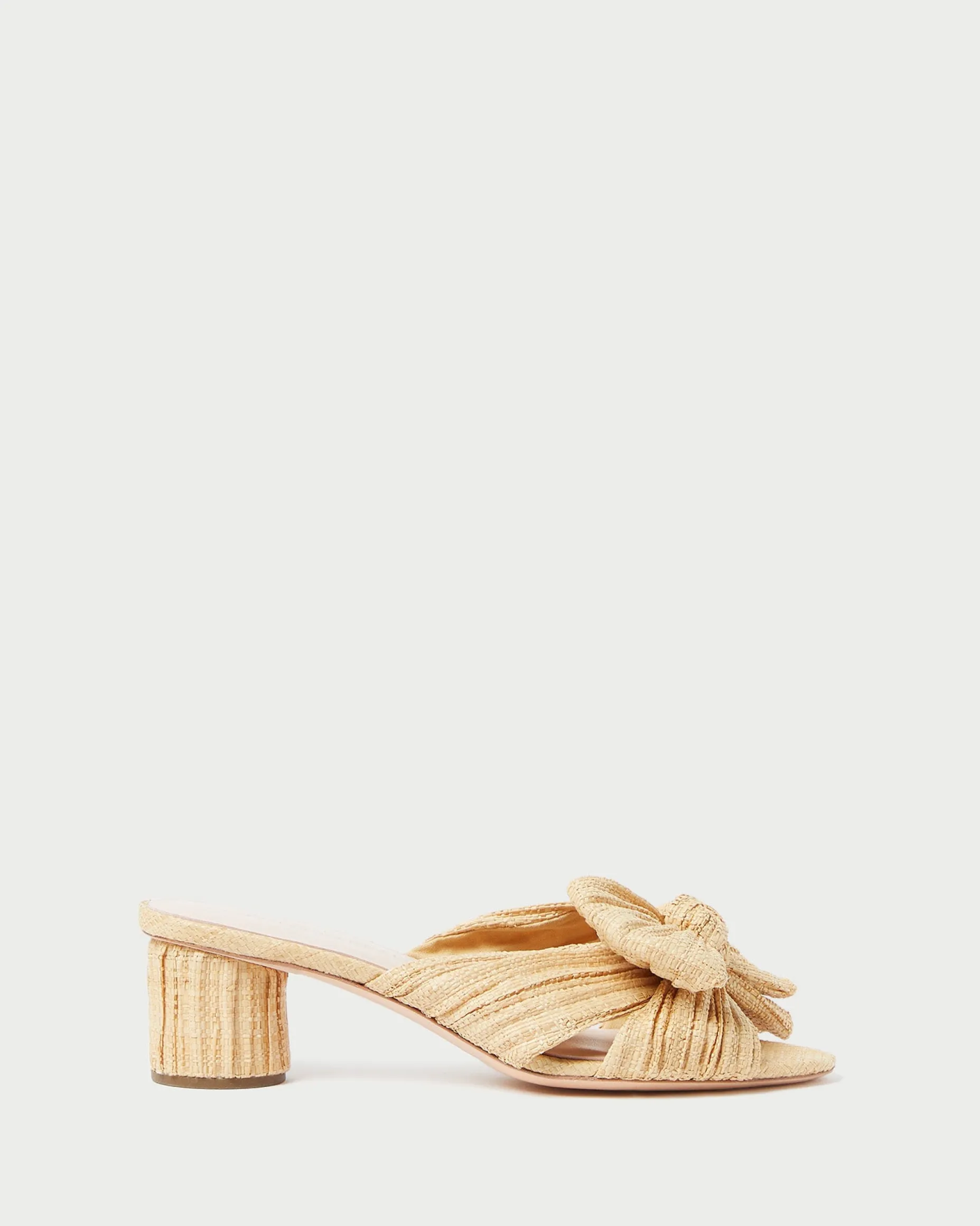 Emilia Champagne Pleated Bow Heel