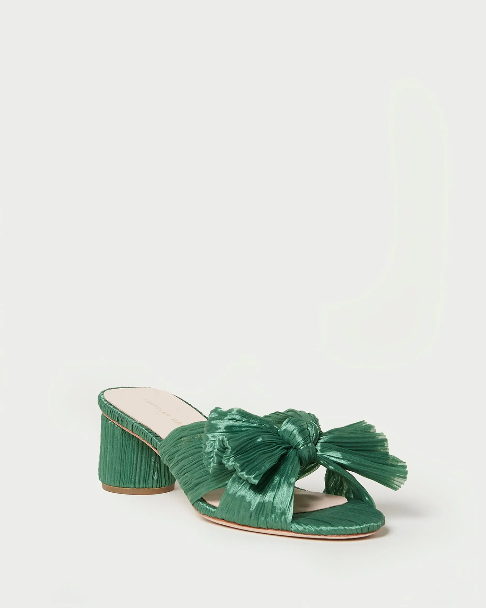 Emilia Champagne Pleated Bow Heel