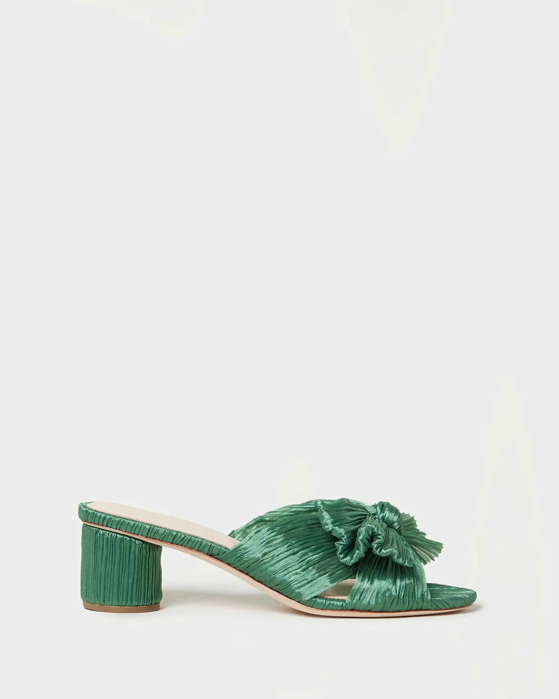 Emilia Champagne Pleated Bow Heel