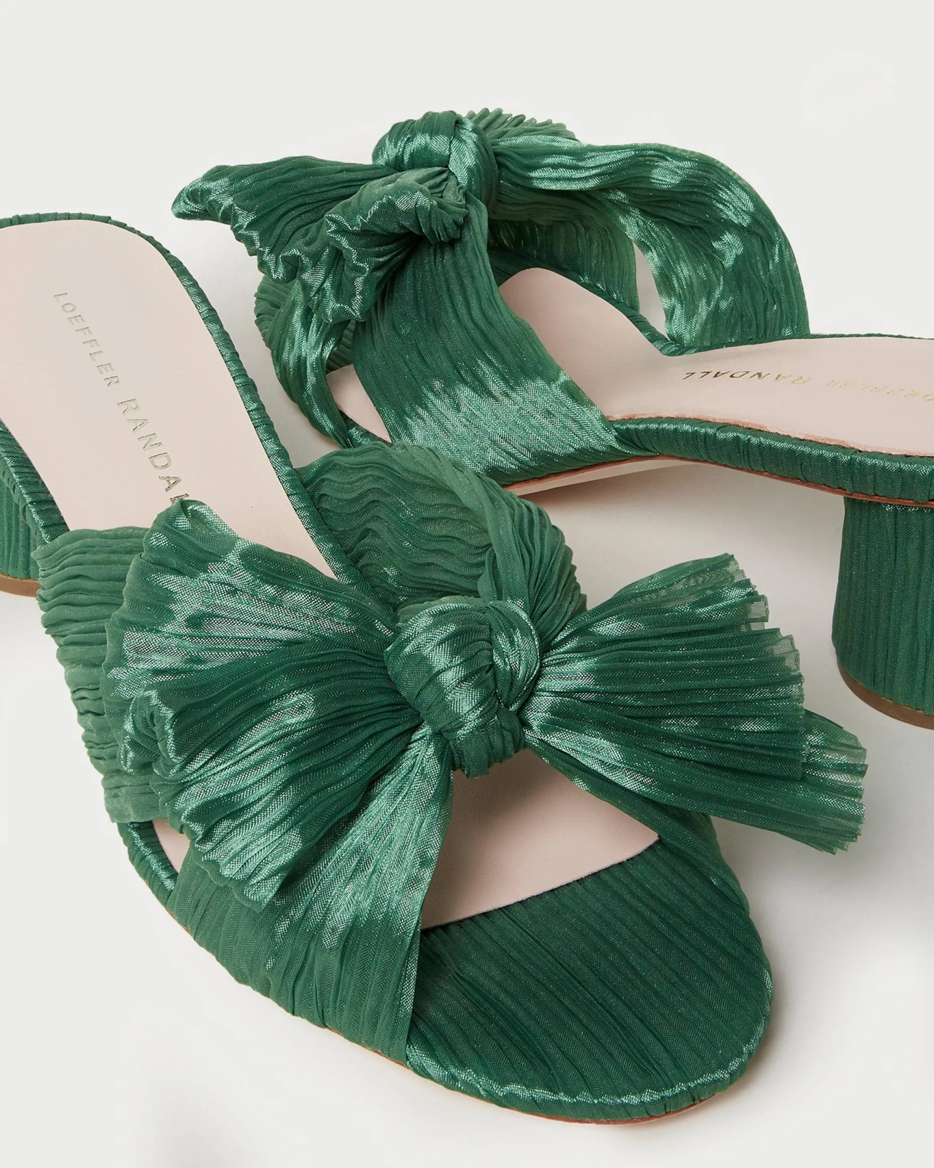 Emilia Champagne Pleated Bow Heel