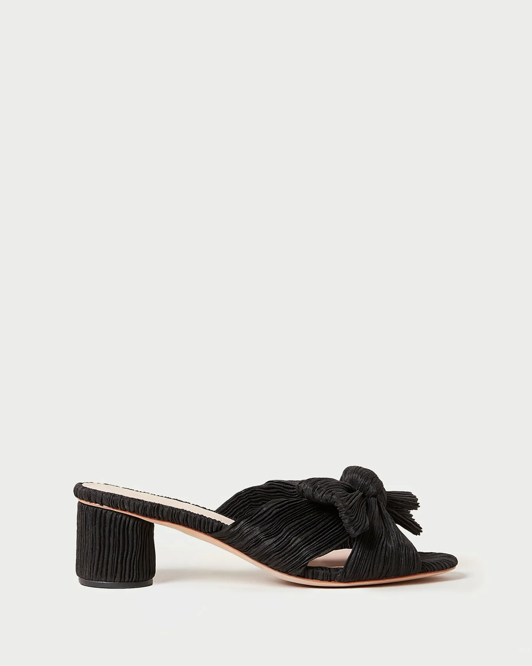 Emilia Champagne Pleated Bow Heel