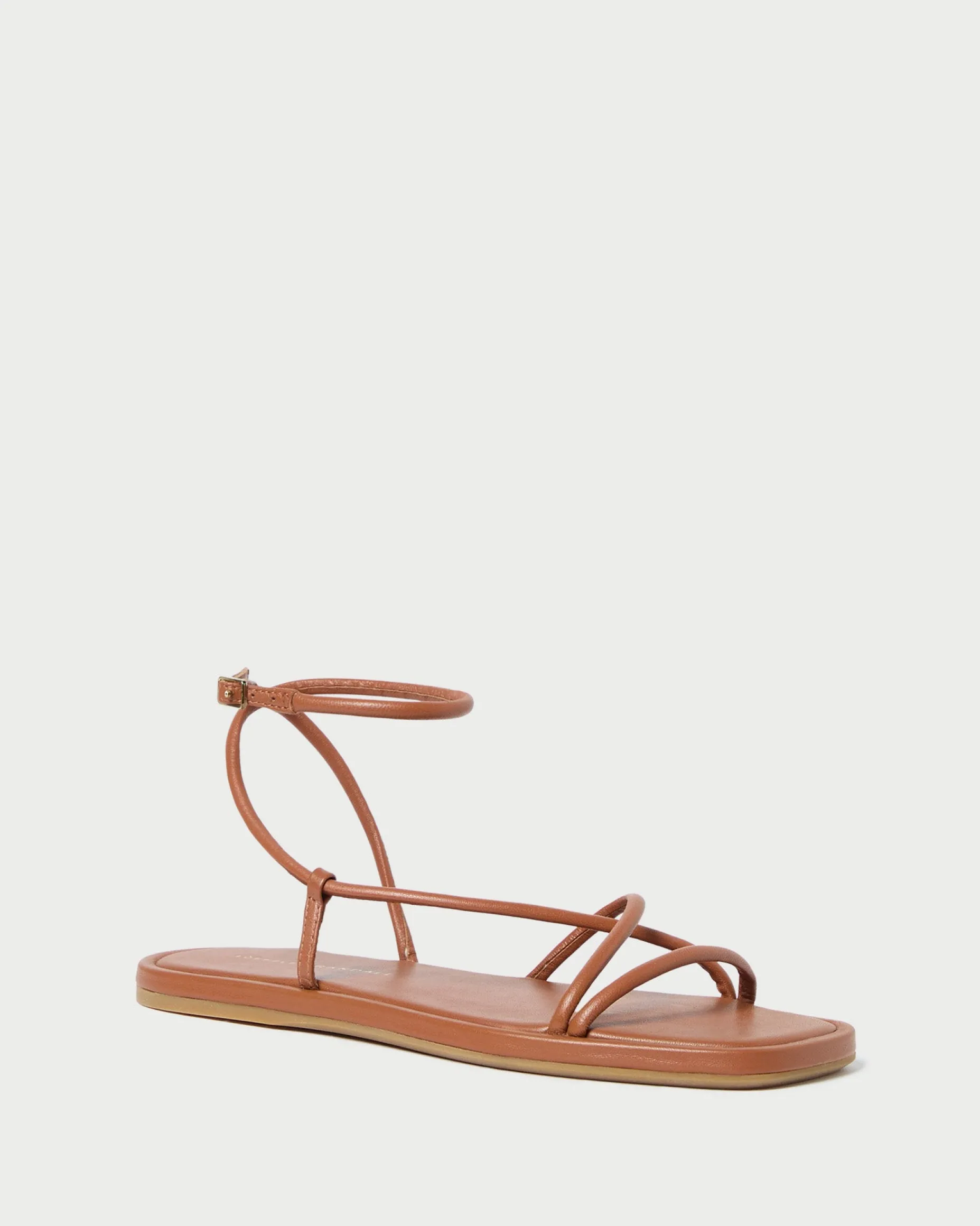 Noor Timber Leather Flat Sandal
