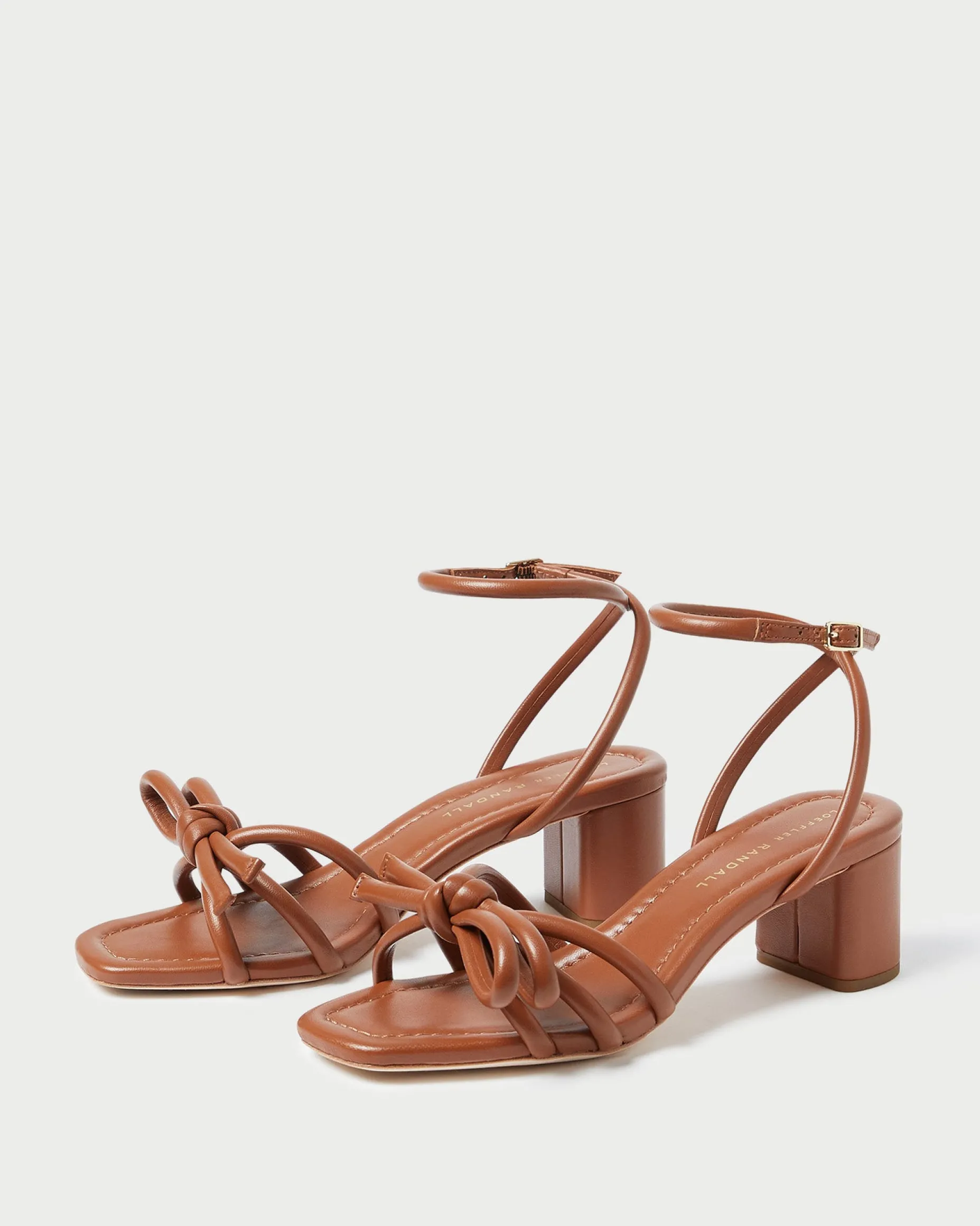 Mikel Cappuccino Bow Mid-Heel Sandal