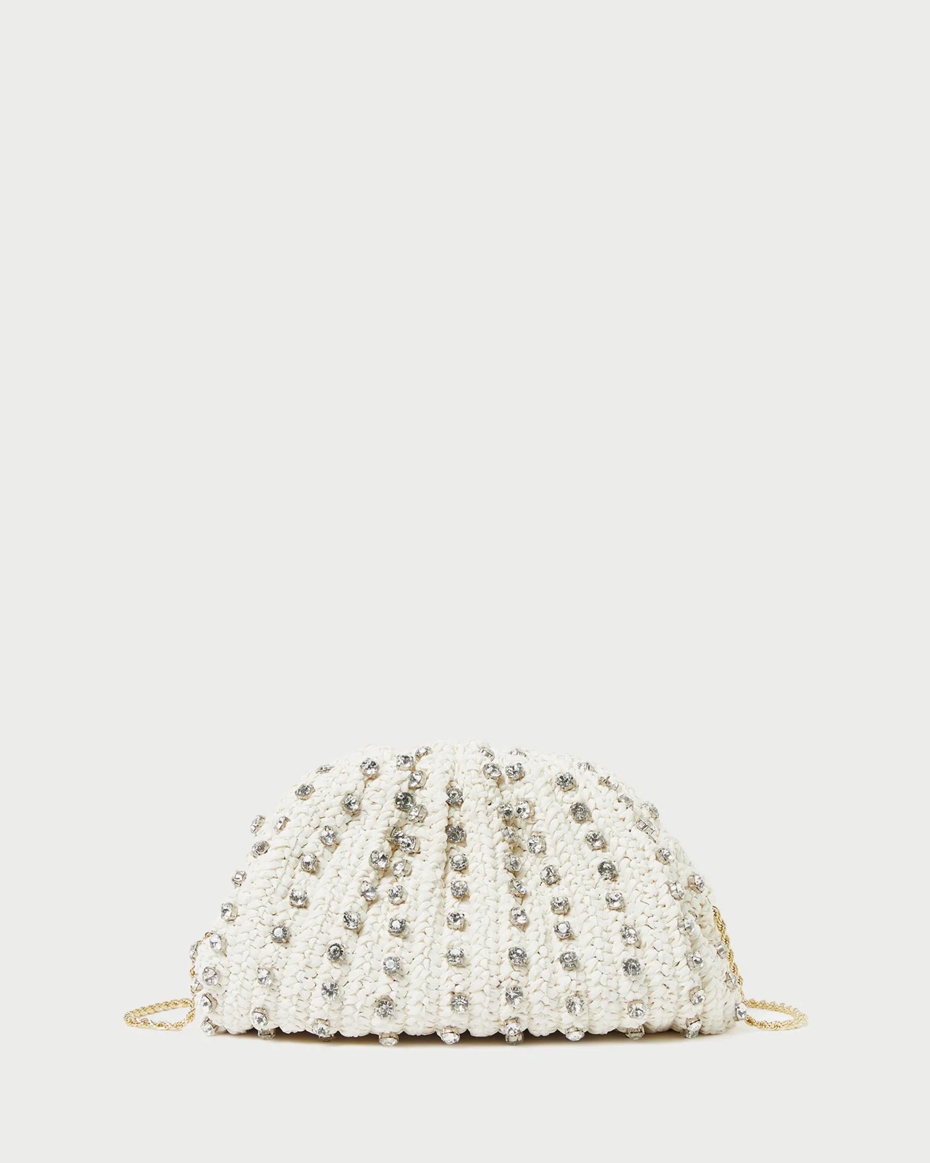Bailey White/Crystal Dome Clutch