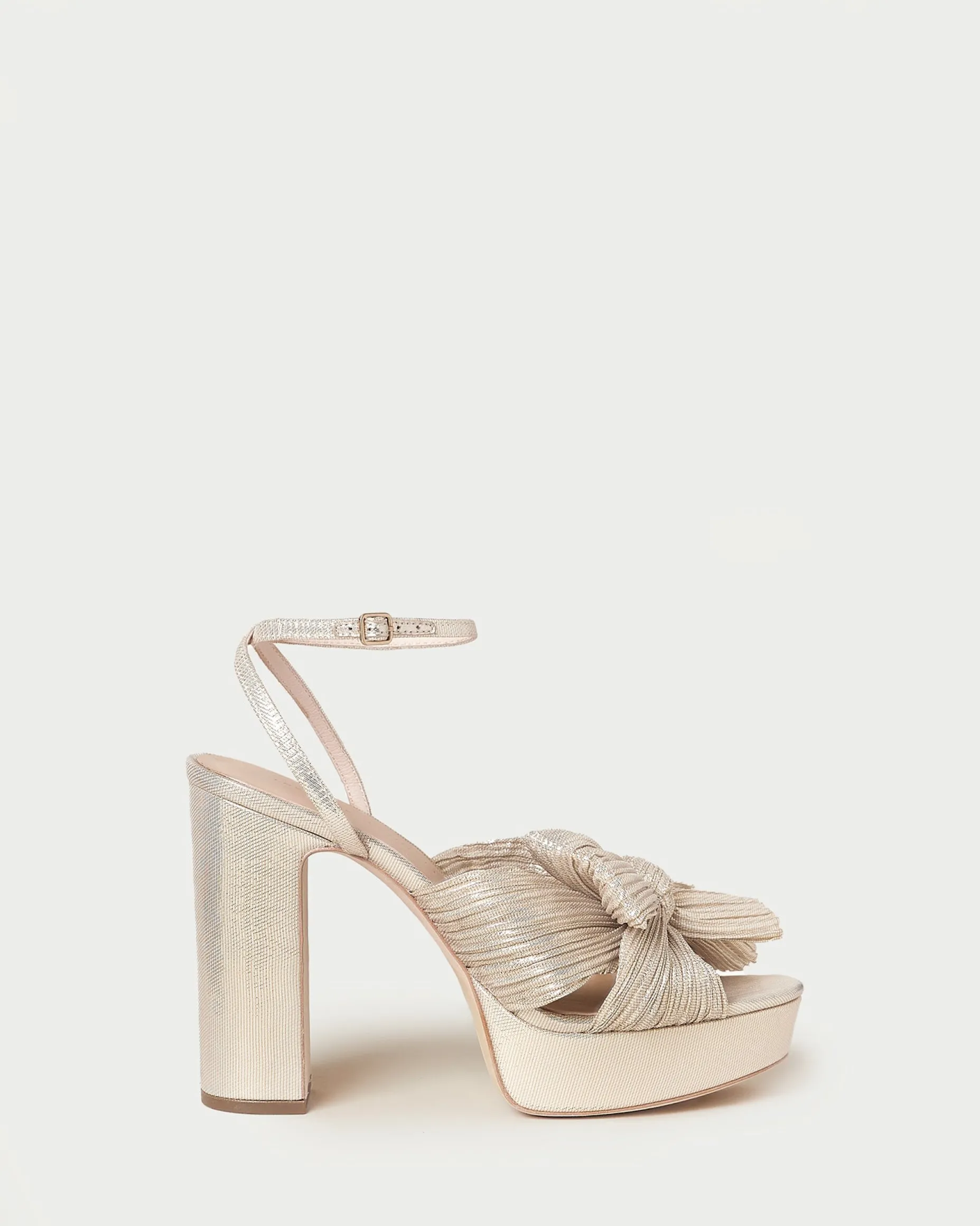 Natalia Platinum Platform Bow Heel
