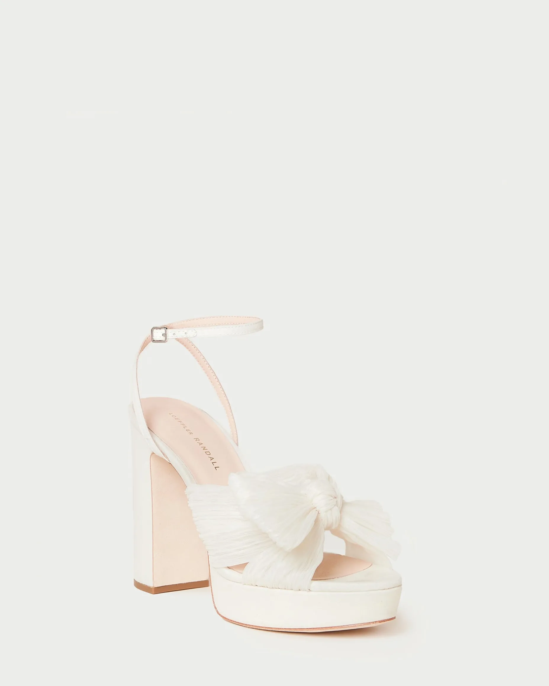 Natalia Platinum Platform Bow Heel