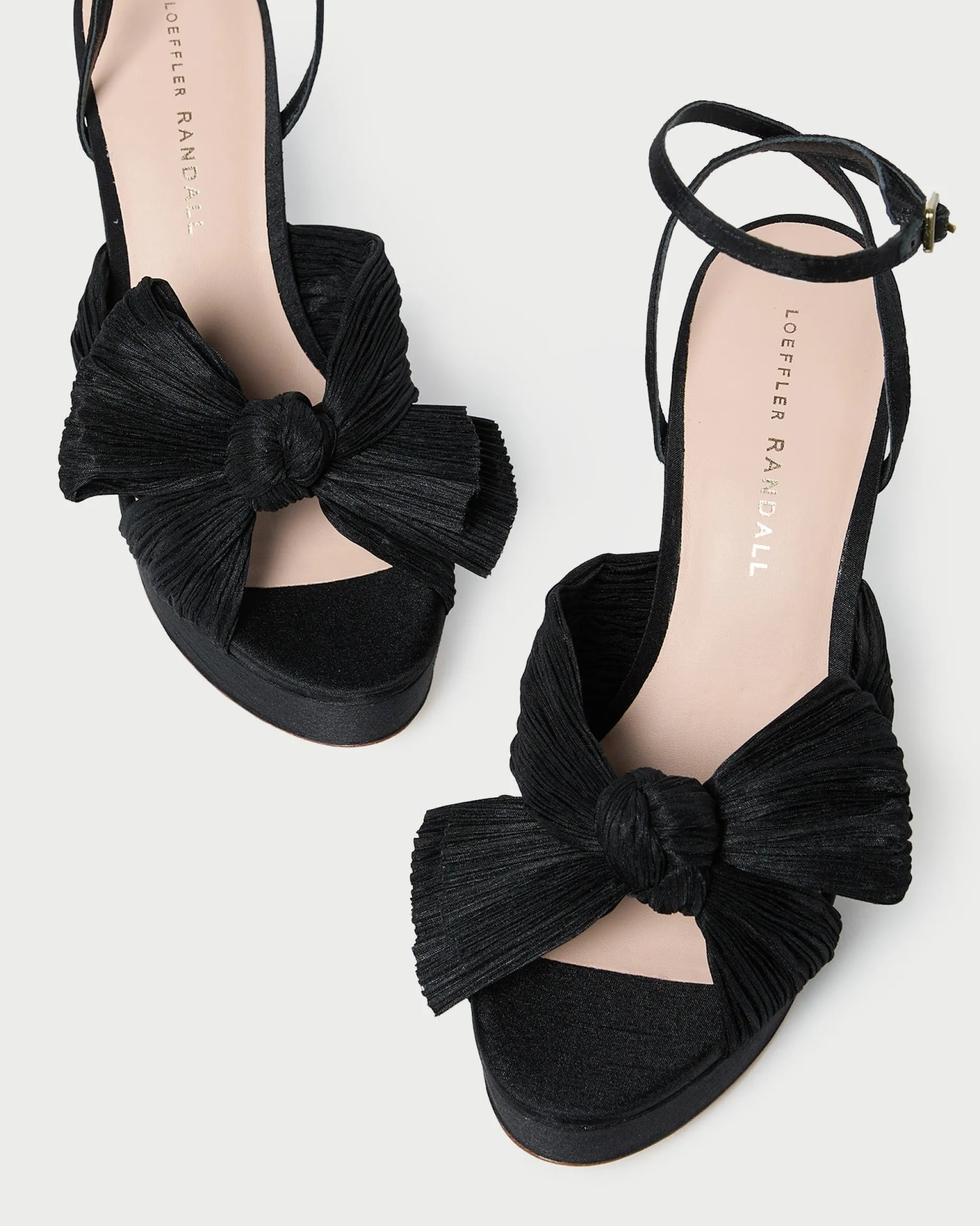 Natalia Platinum Platform Bow Heel