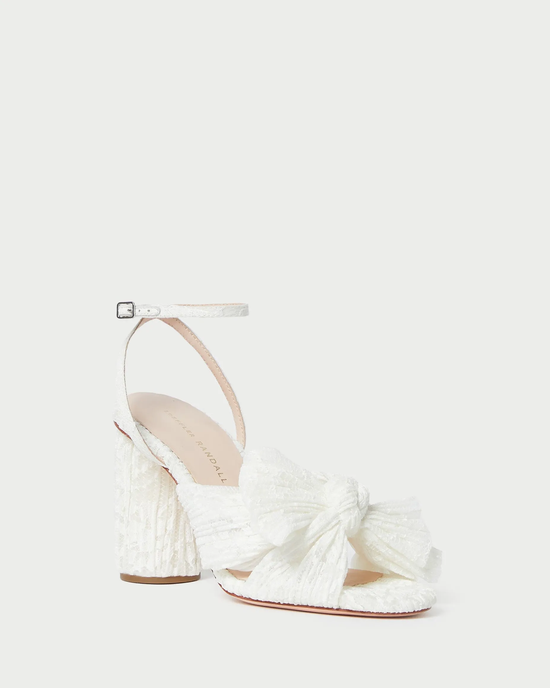 Camellia White Lace Bow Heel
