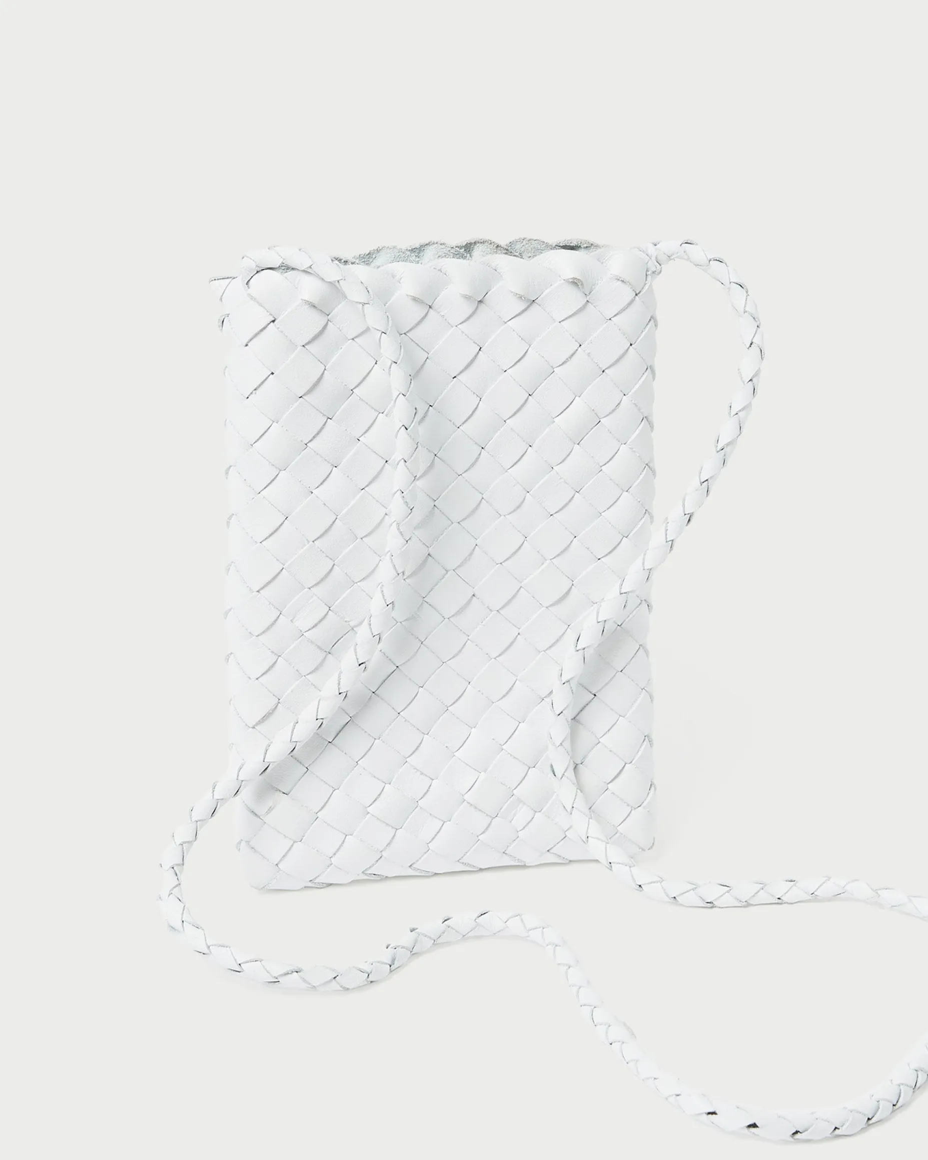 Grace White Woven Crossbody